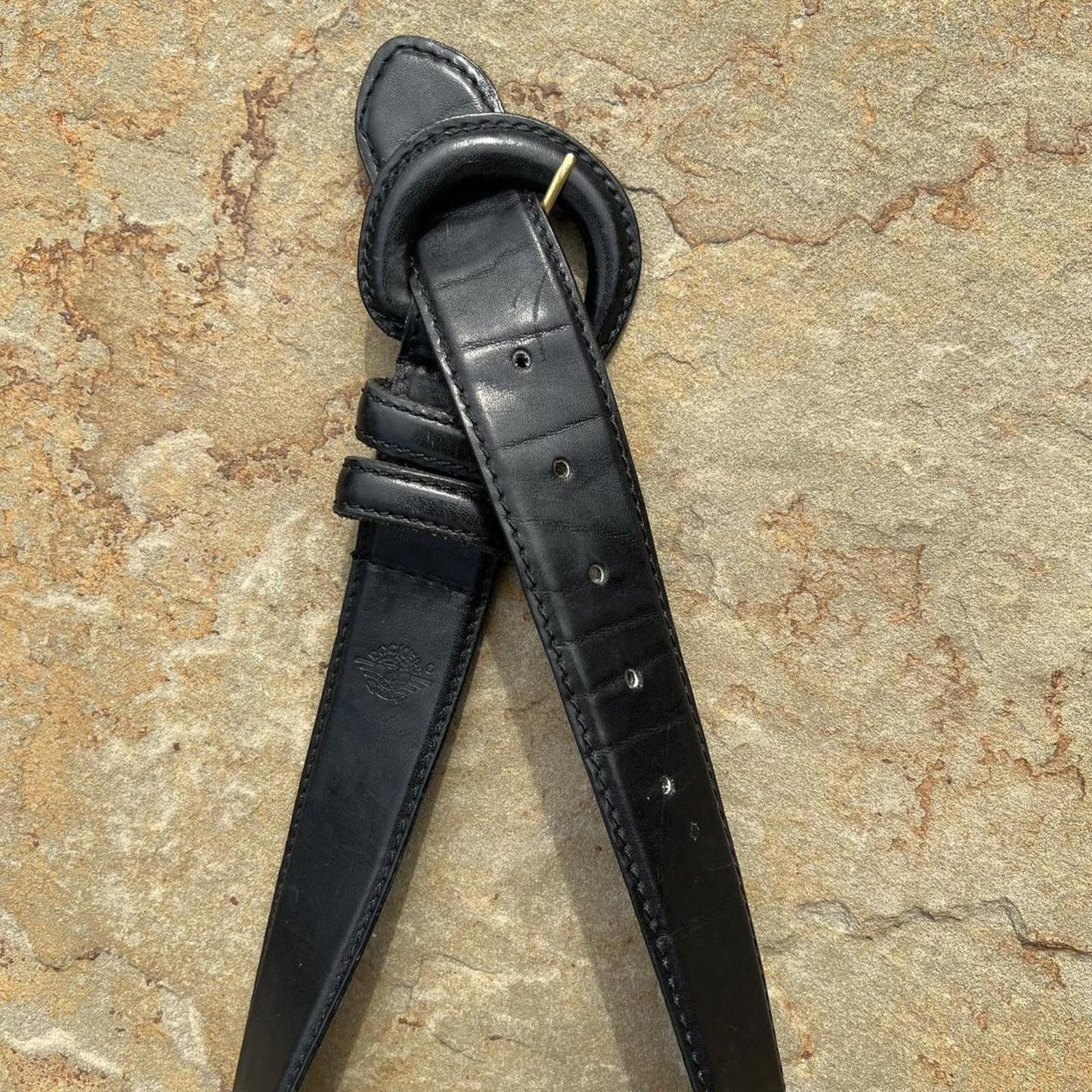 Other Y2K Oil Tanned Black Wide Full Leather Belt Size ONE SIZE - 2 Thumbnail