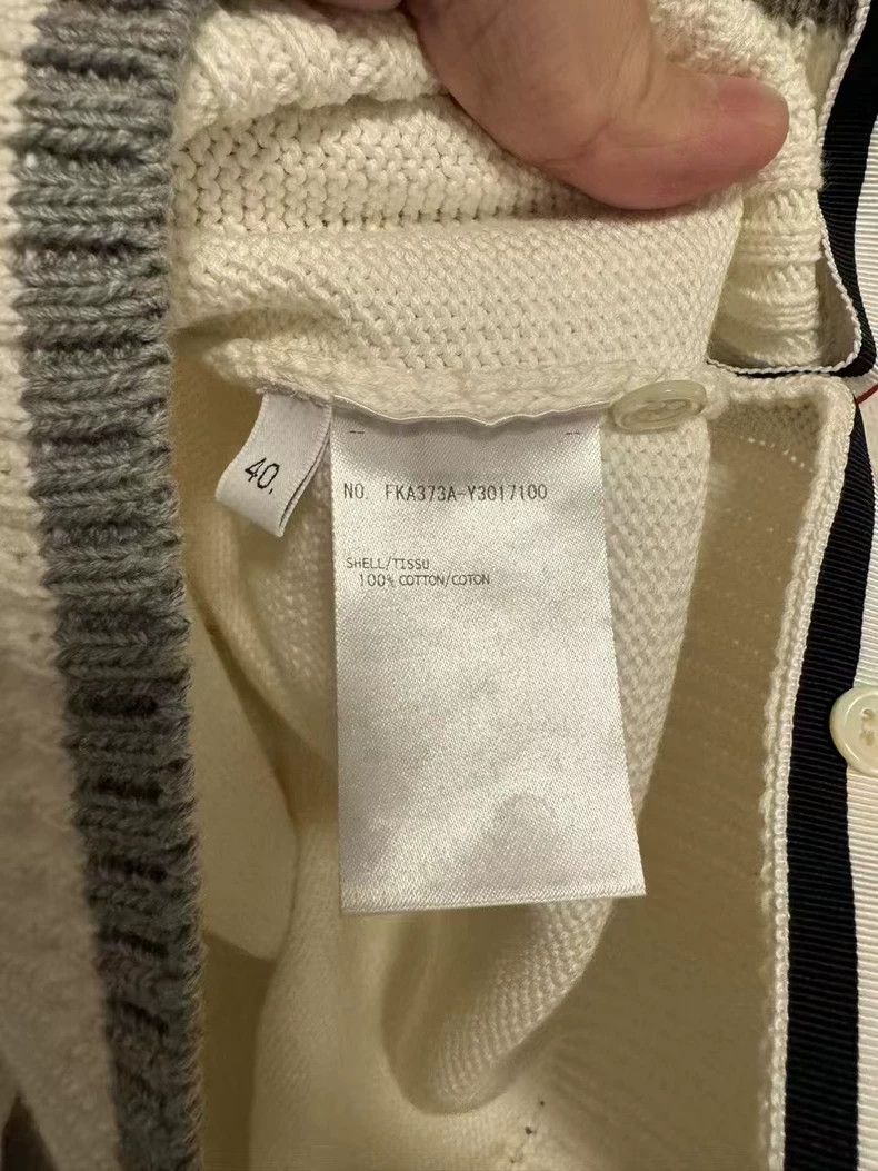 Thom Browne Thom Browne size40 Gray and white patchwork sweater Size US XXS / EU 40 - 4 Thumbnail