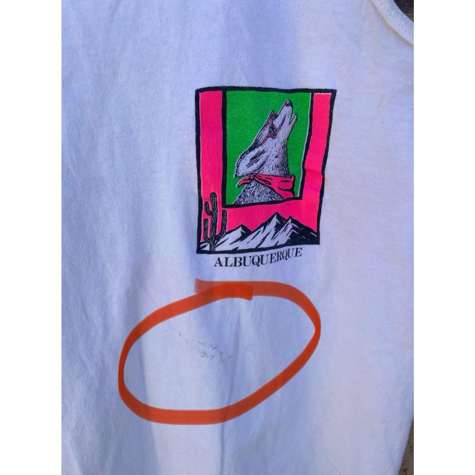 Vintage VINTAGE Albuquerque Coyote Howling Southwestern Neon Graphics Tank Top 80s 90s M Size US M / EU 48-50 / 2 - 4 Thumbnail