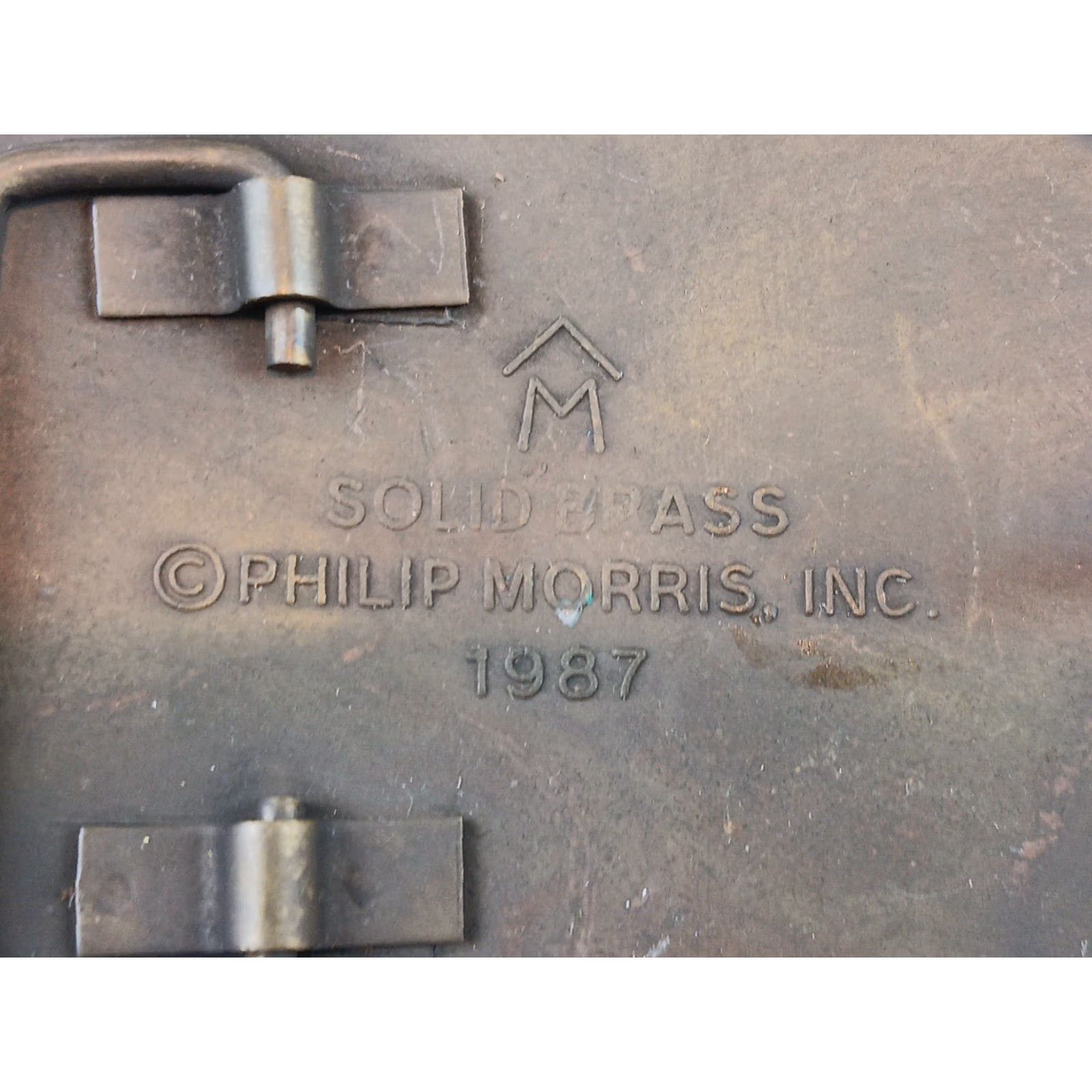 Marlboro VINTAGE Marlboro Belt Buckle Solid Brass Bull Rodeo 1987 Mens Western 1.5 in Patina Gold/Bronze? Size ONE SIZE - 4 Thumbnail