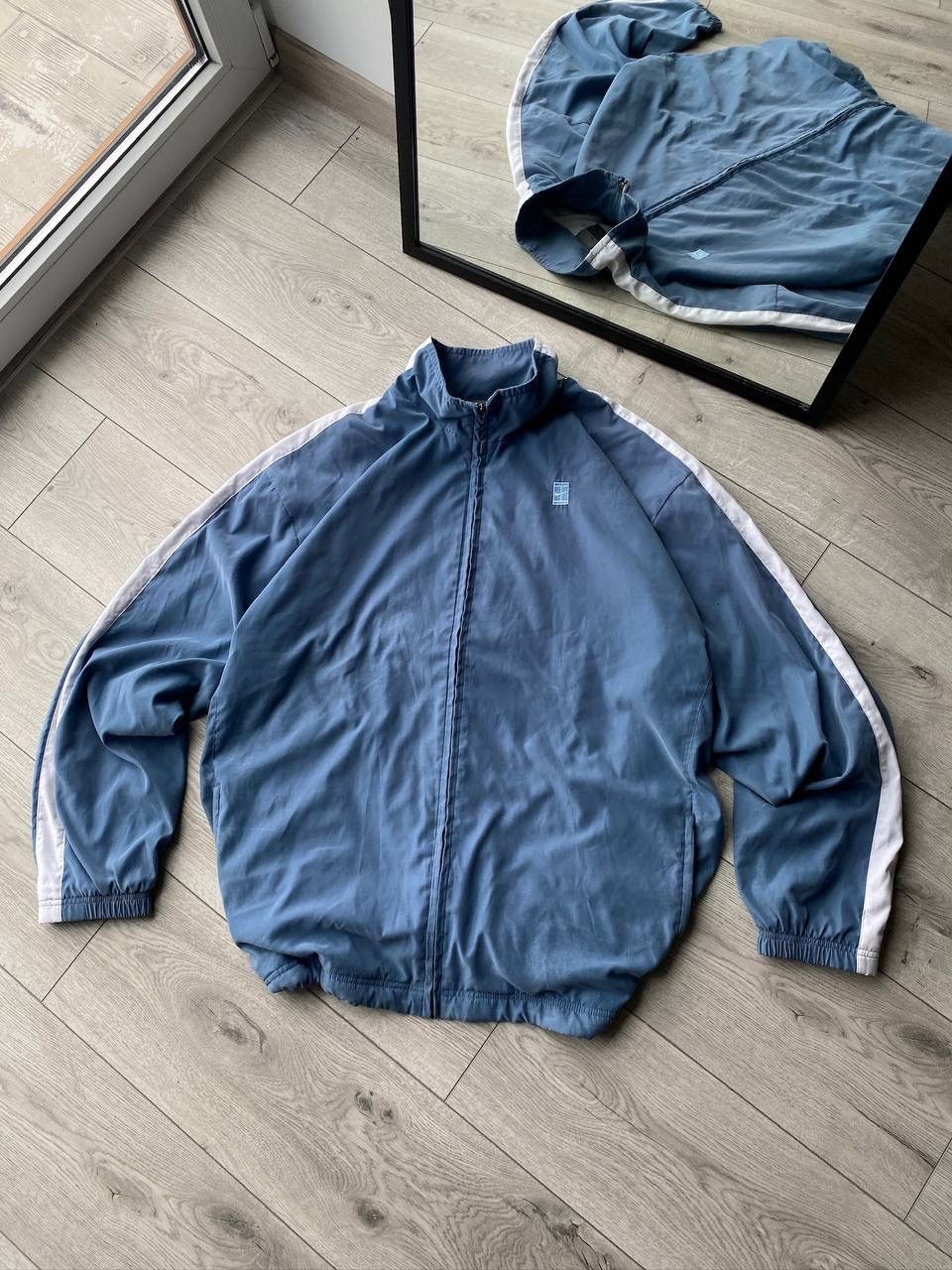 Nike × Vintage Vintage 90's Nike Court Olympic Nylon Jacket Drill YKK Size US L / EU 52-54 / 3 - 3 Thumbnail
