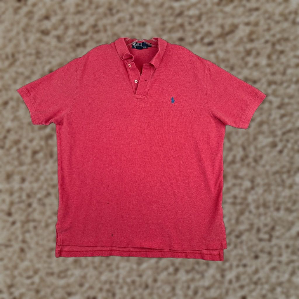 Ralph Lauren VINTAGE Ralph Lauren Polo Shirt Adult XL Red Short Sleeve Cotton Casual Activewear Mens Size US XL / EU 56 / 4 - 1 Thumbnail