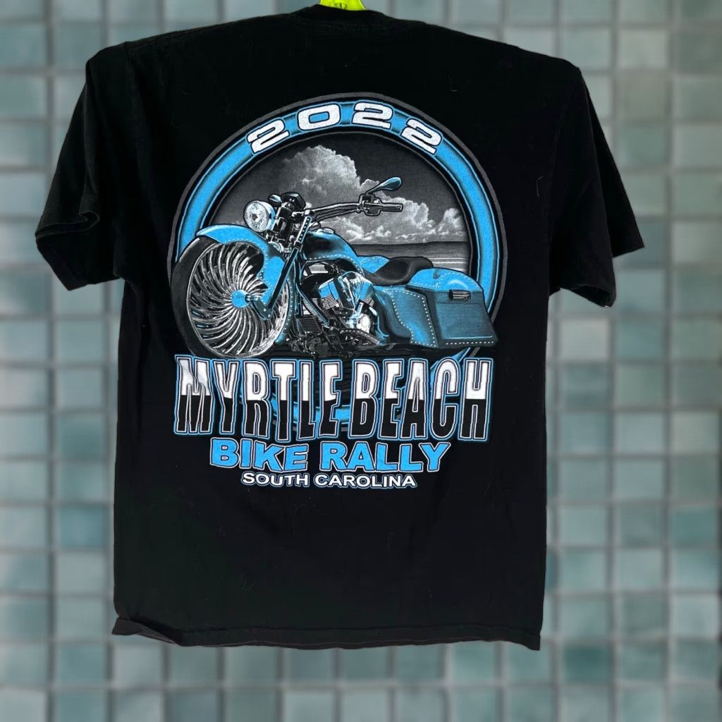 Vintage Myrtle Beach Motorcycle Rally 2012 Adult Size M Black Distressed T-Shirt Mens Size US M / EU 48-50 / 2 - 1 Thumbnail