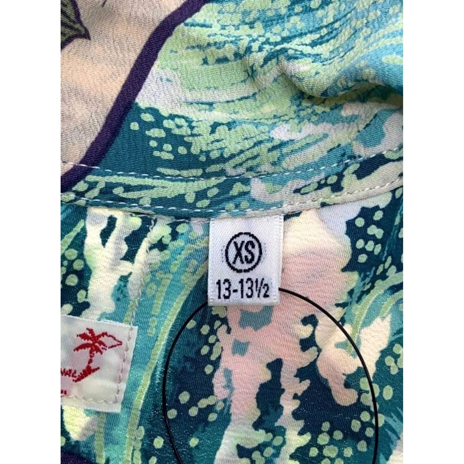 Sun Surf SUN SURF Shirt Size XS Green Aloha Rayon Hanafuda All-Over Print USED Men's Size US XS / EU 42 / 0 - 5 Thumbnail