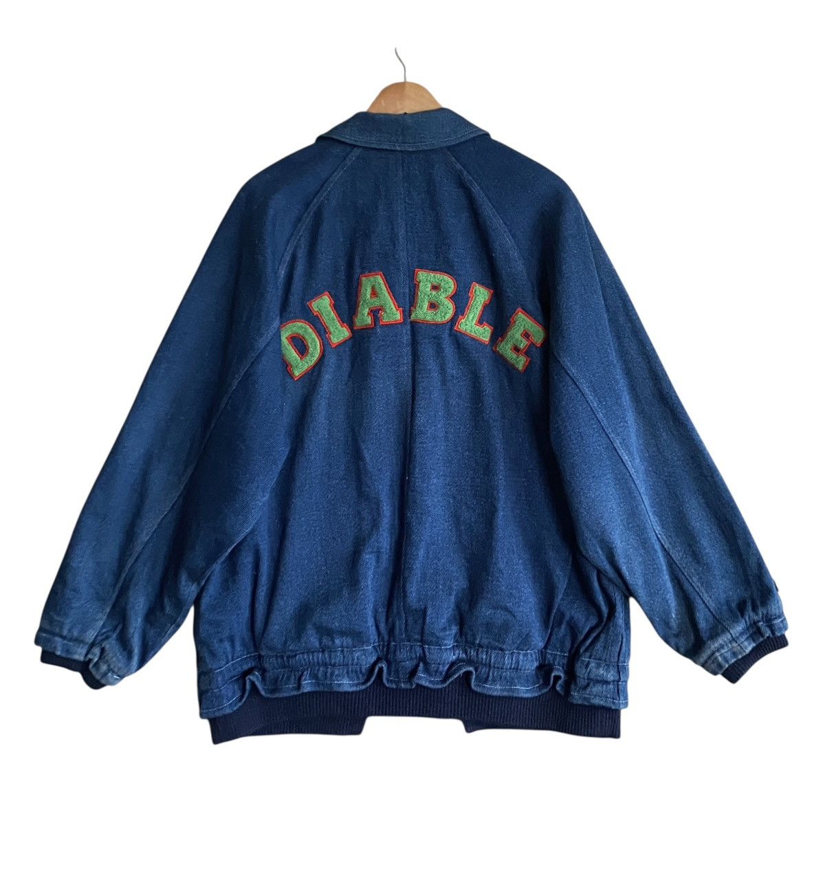Japanese Brand Rare Vintage Japanese Brand Diable Denim Bomber Jacket 1990s Size US L / EU 52-54 / 3 - 2 Thumbnail