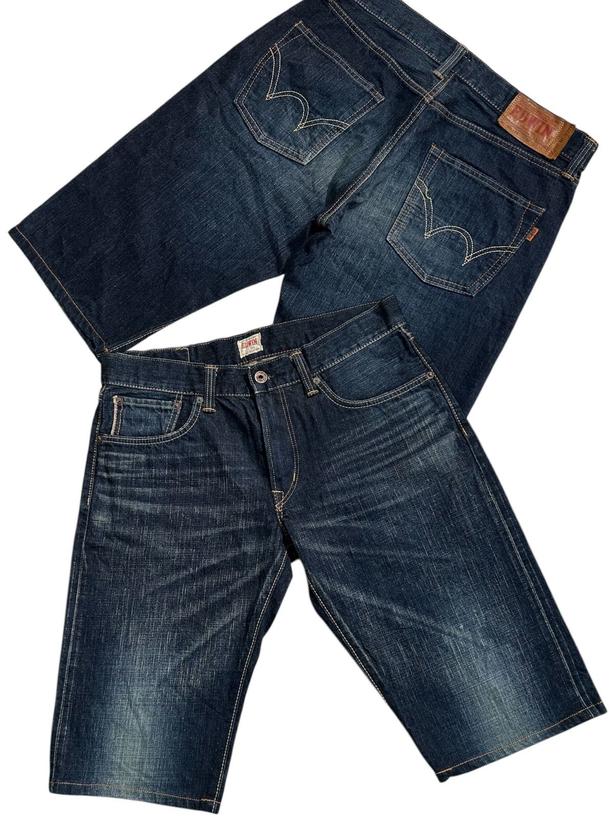 Japanese Brand × Kapital × Vintage Edwin Selvedge Vintage Japanese Short Denim jeans Size US 33 - 1 Thumbnail