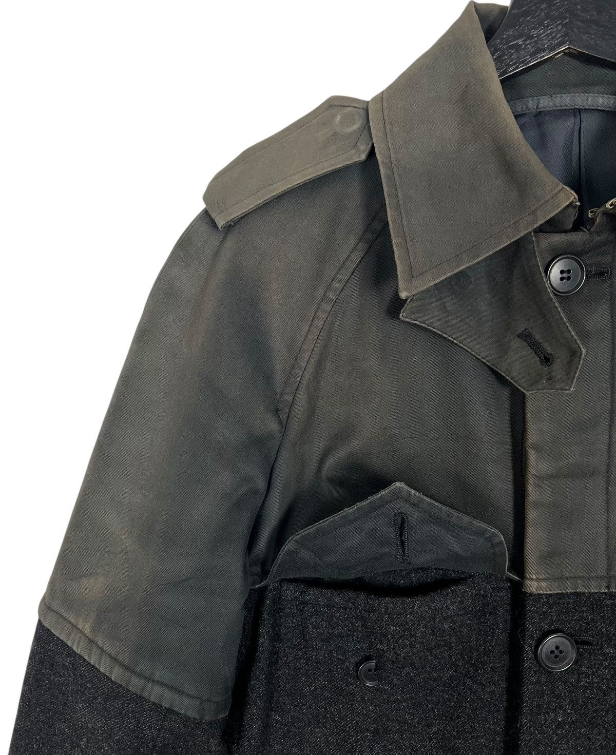 Yuji Yamada Vintage Yuji Yamada Distressed Wool Trench Coat Size US M / EU 48-50 / 2 - 6 Thumbnail