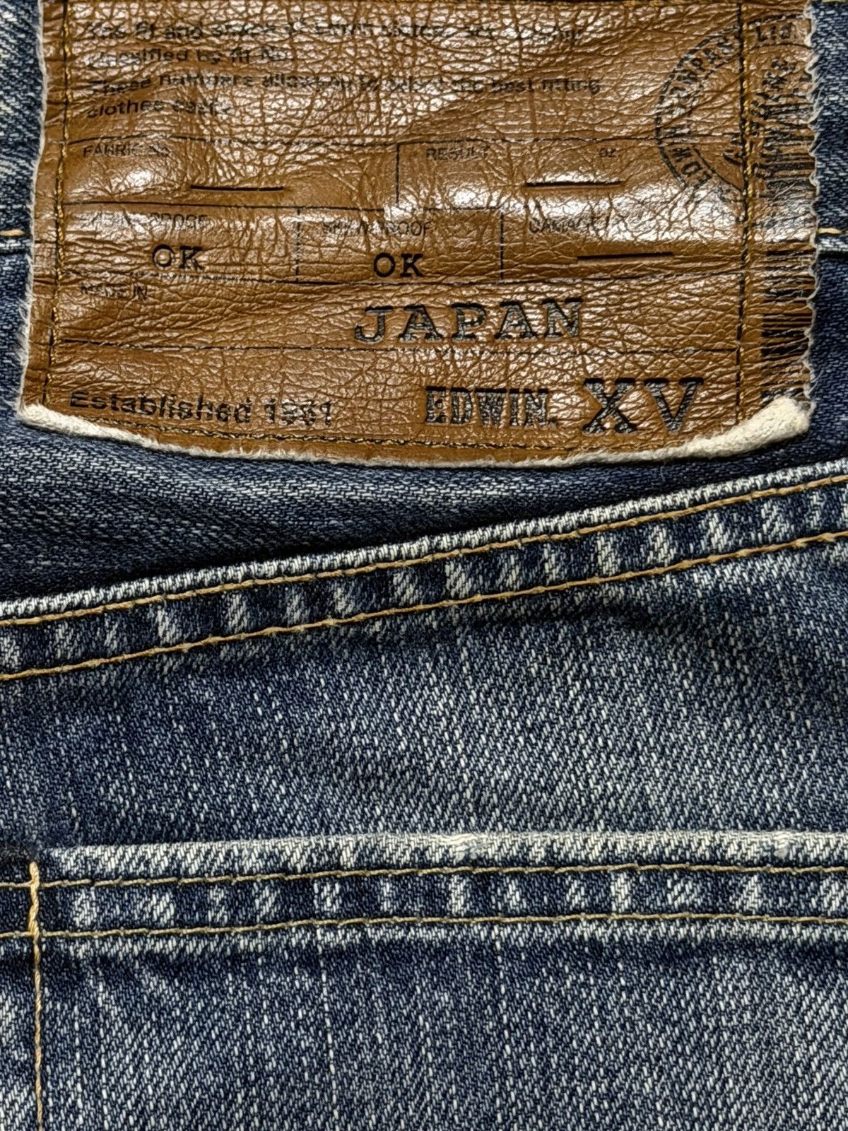 Edwin Vintage 90s Japan Edwin XV Blue Faded Wash Distress Straight Size US 31 - 6 Thumbnail