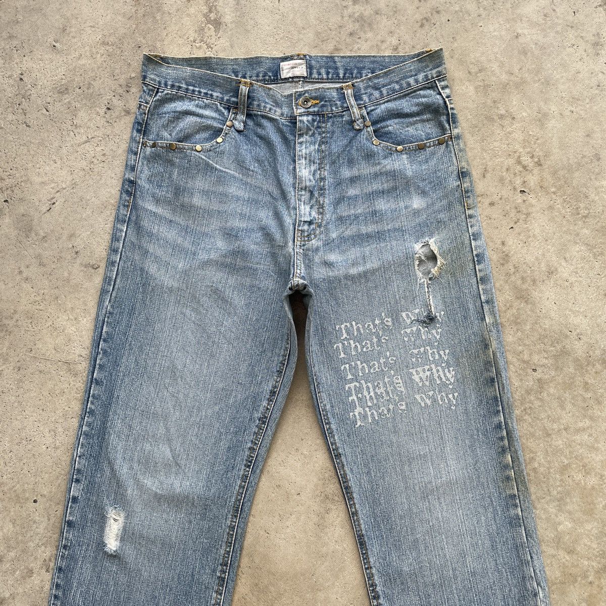 Japanese Brand × Jean × Vintage Vintage Euro135 Effect Faded Distressed Jeans Denim Pants Size US 34 / EU 50 - 3 Thumbnail