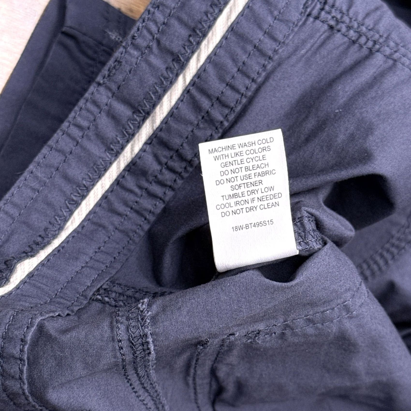 Vintage Gander Mountain Bermuda Shorts Womens 10 Cargo Pocket Blue Cotton Spandex Knit Activewear Hiking Walking, Regular, Flat Front Size 32" / US 10 / IT 46 - 6 Thumbnail