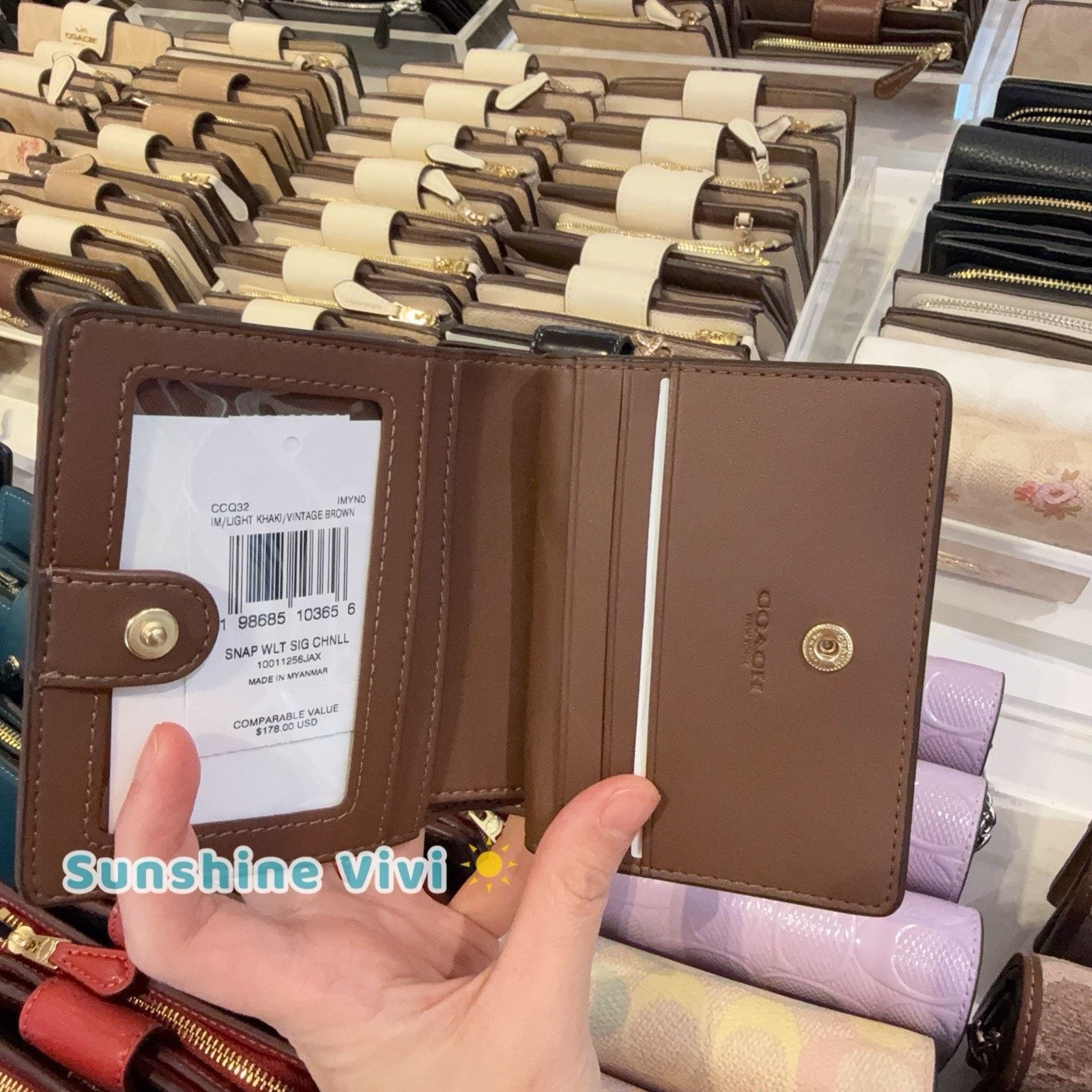 Coach NWT Coach Snap Wallet Chenille CCQ32 Vintage Brown Size ONE SIZE - 8 Thumbnail