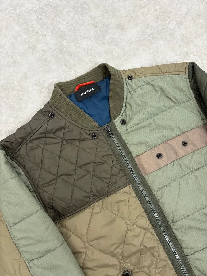 Diesel 2000s Diesel Khaki Deconstructed Puffer Bomber Jacket Size US M / EU 48-50 / 2 - 5 Thumbnail