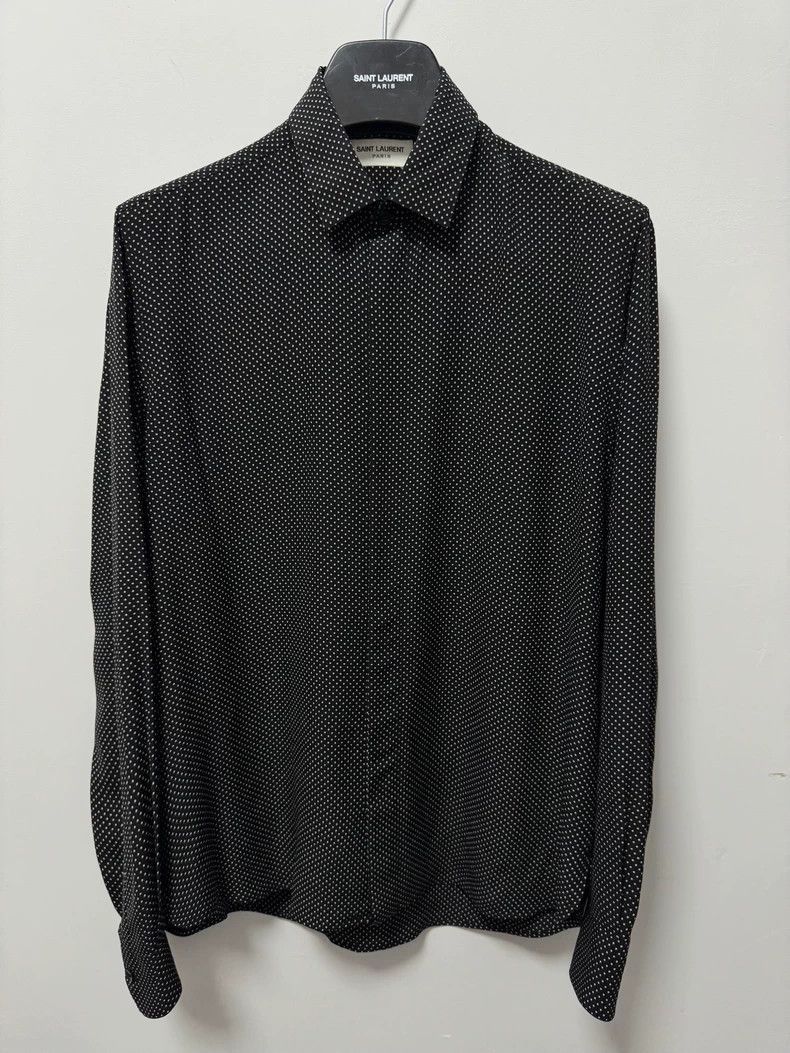 Saint Laurent Paris Saint Laurent Paris Saint Laurent Polka Dot Silk Shirt Siz Size US M / EU 48-50 / 2 - 1 Thumbnail