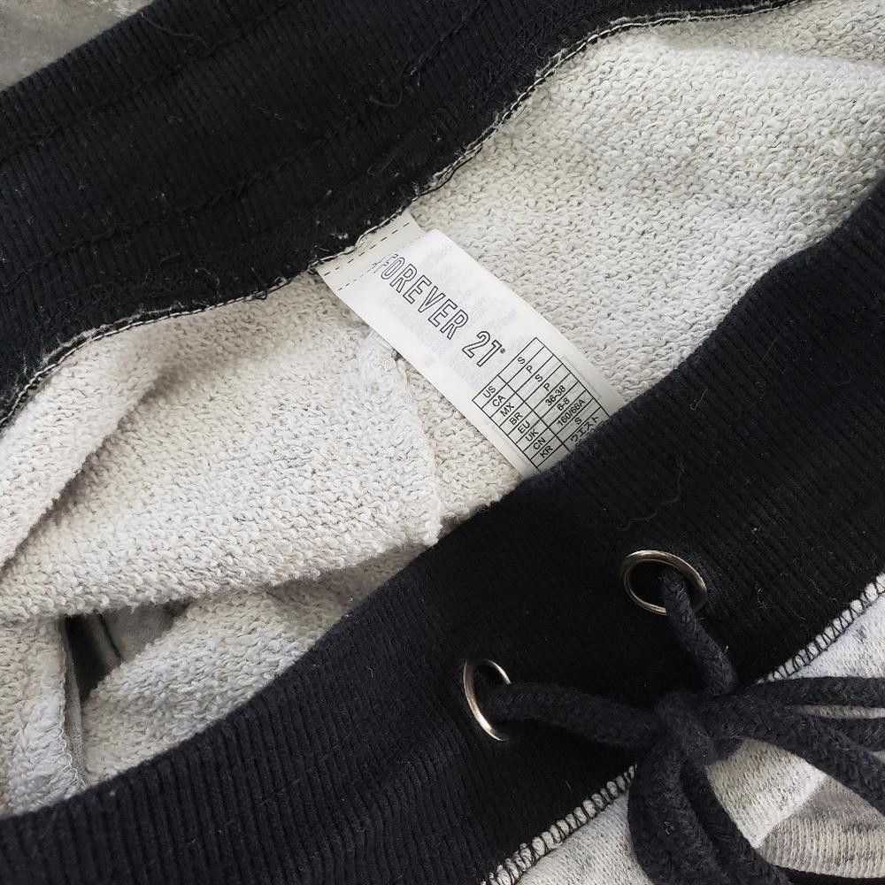 Forever 21 Grey Black Detailed F21 Banded Sweats Size 28" / US 6 / IT 42 - 3 Thumbnail