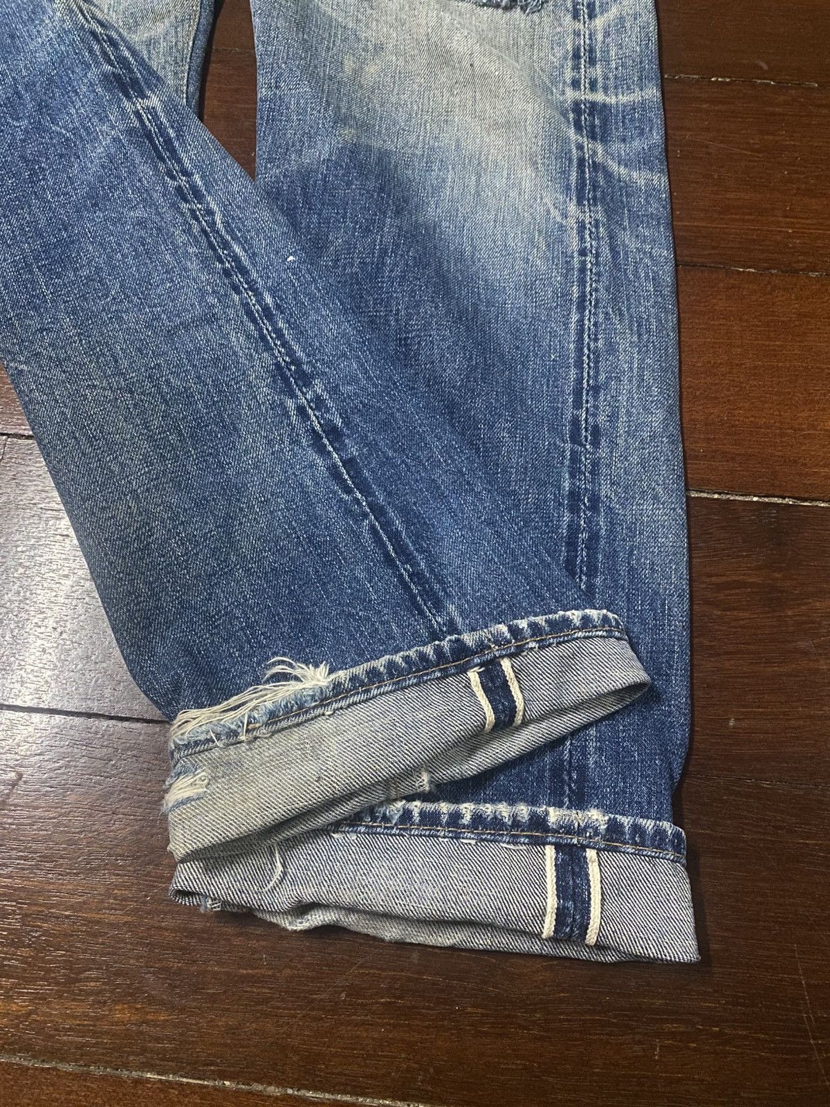 Warehouse Vintage 90s Warehouse patch leather Selvedge distressed Size US 32 / EU 48 - 21 Thumbnail