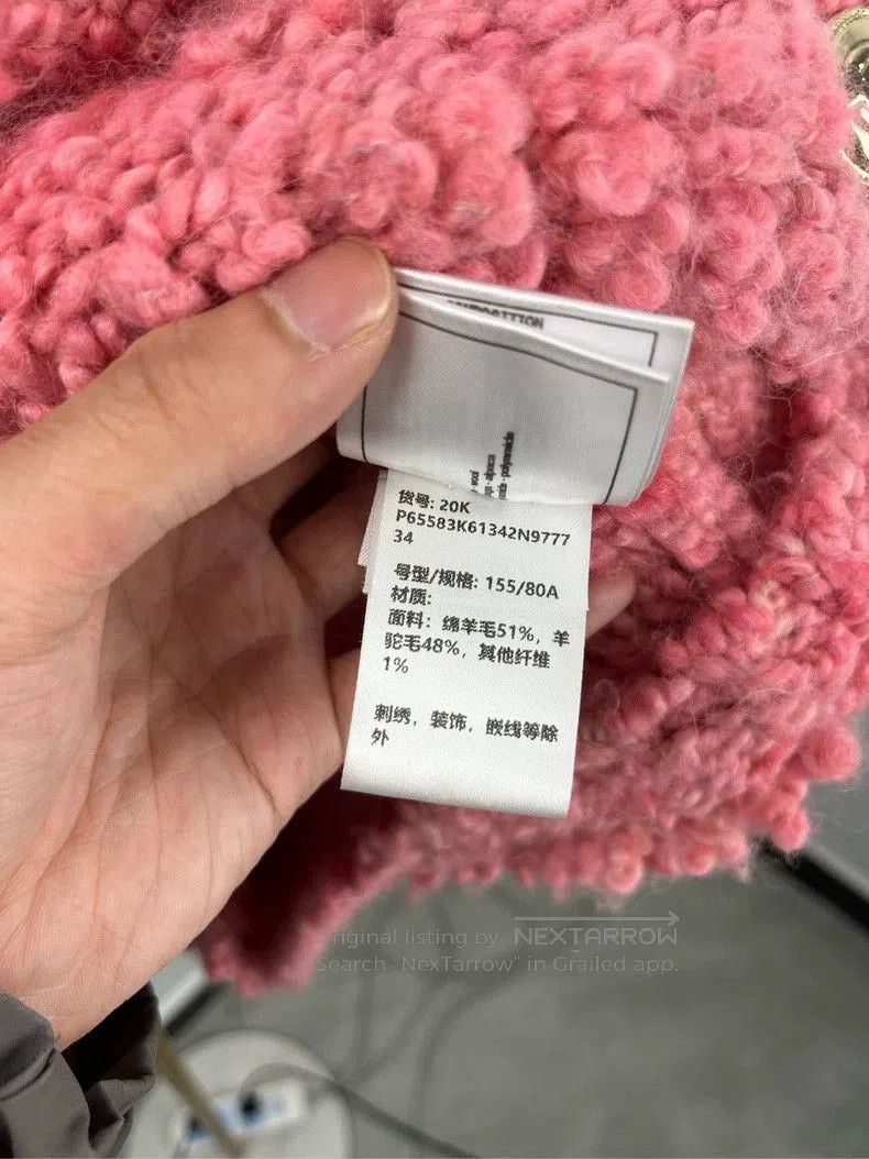 Chanel Chanel Pink Wool Knit Jacket w/ Bag. Size US XS / EU 42 / 0 - 6 Thumbnail