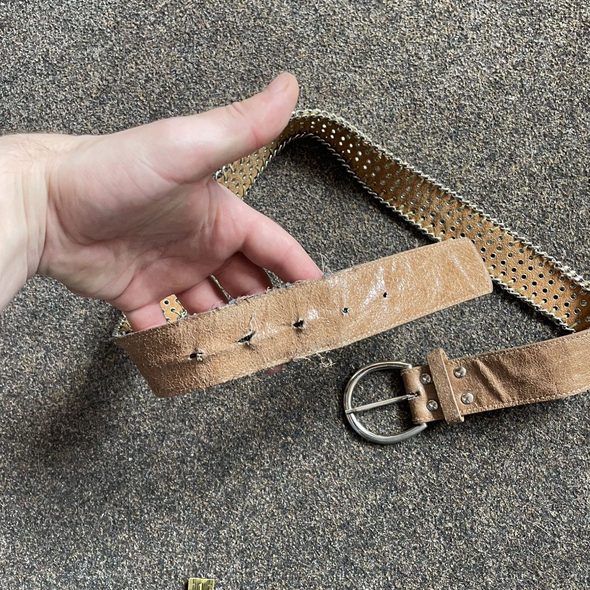 Vintage Vintage Y2K Studded Suede Belt Archive Tan Americana Drip OS Size ONE SIZE - 8 Thumbnail