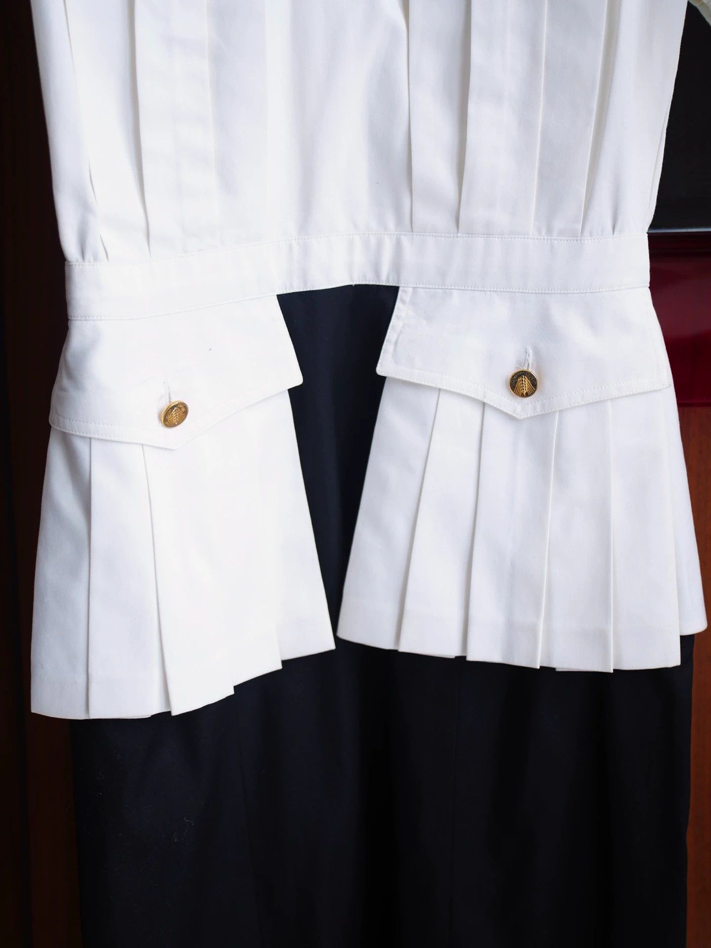 Chanel Chanel 1986/87 Runway Karl Lagerfeld Black&White Cotton Dress Size M / US 6-8 / IT 42-44 - 4 Thumbnail
