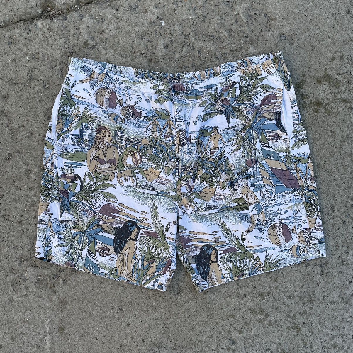 Designer × Vintage Vintage Crazy Short Swim Wear Y2K 90s Style USA Size US 37 - 1 Thumbnail