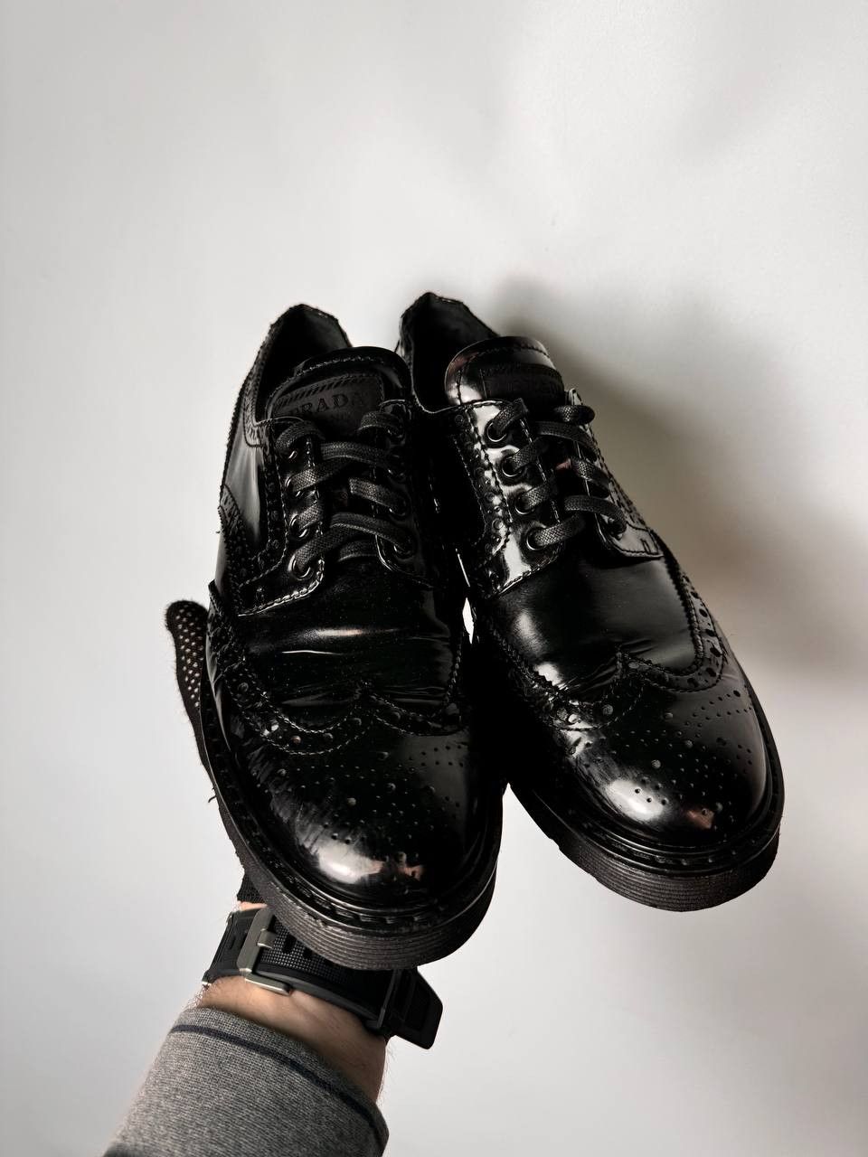 Prada × Vintage PRADA 3E5739 Dress Shoe Sport Wingtip Black