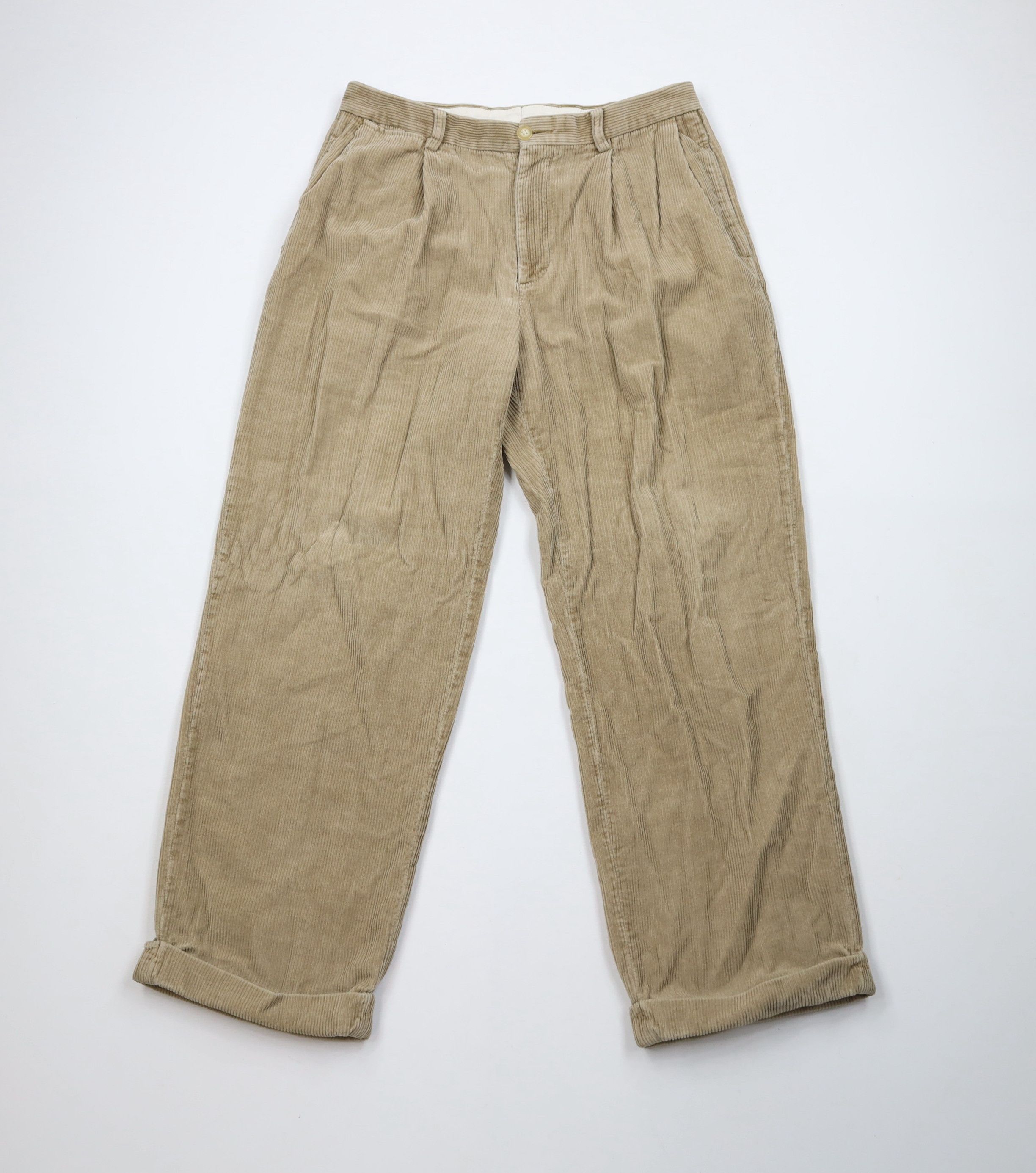 Nautica × Vintage Vintage 90s Nautica Wide Leg Corduroy Chino Pants Beige Size US 32 / EU 48 - 1 Thumbnail