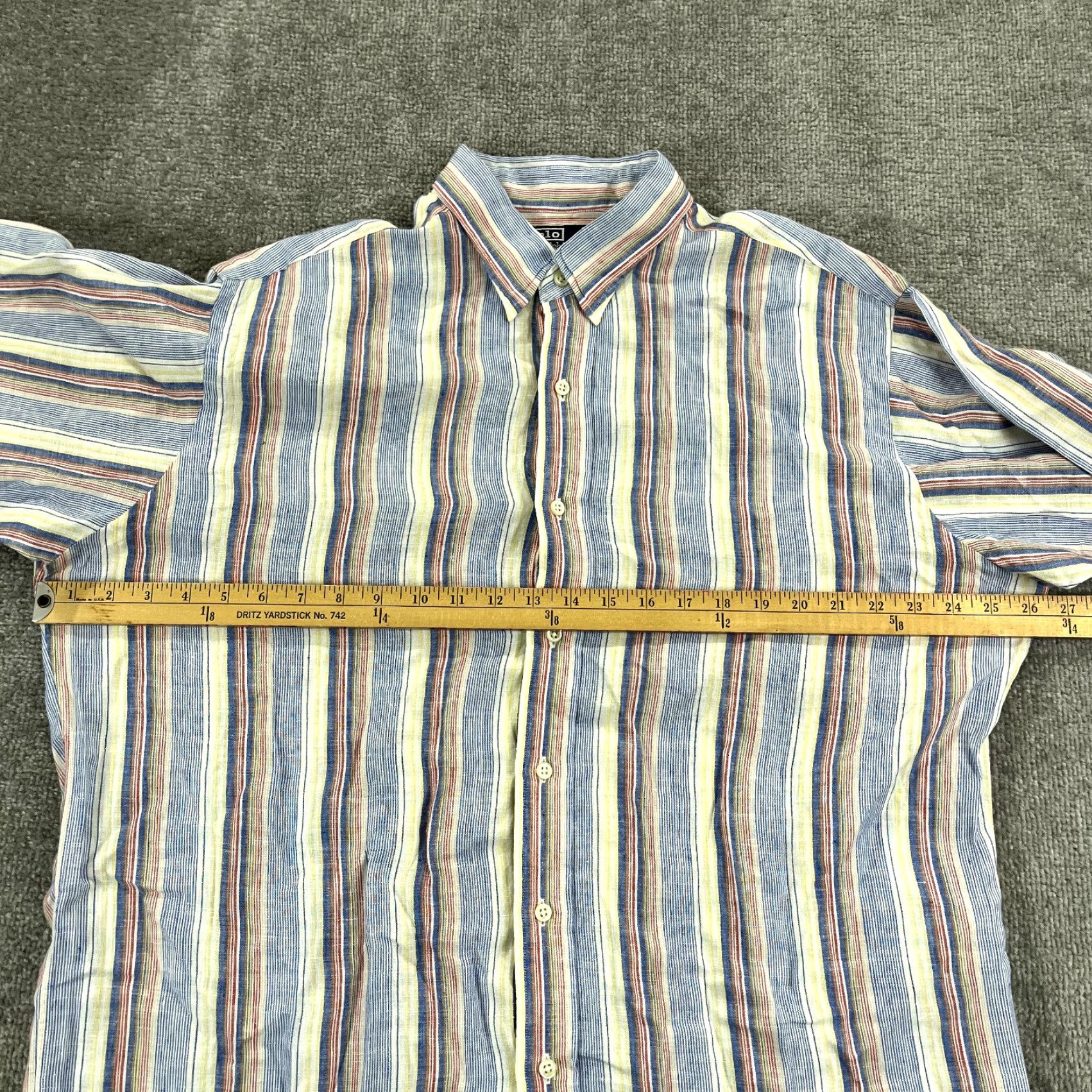 Polo Ralph Lauren Polo Ralph Lauren Shirt Mens Large Striped Blue Red Lowell Sport Linen Button Up Size US L / EU 52-54 / 3 - 4 Thumbnail