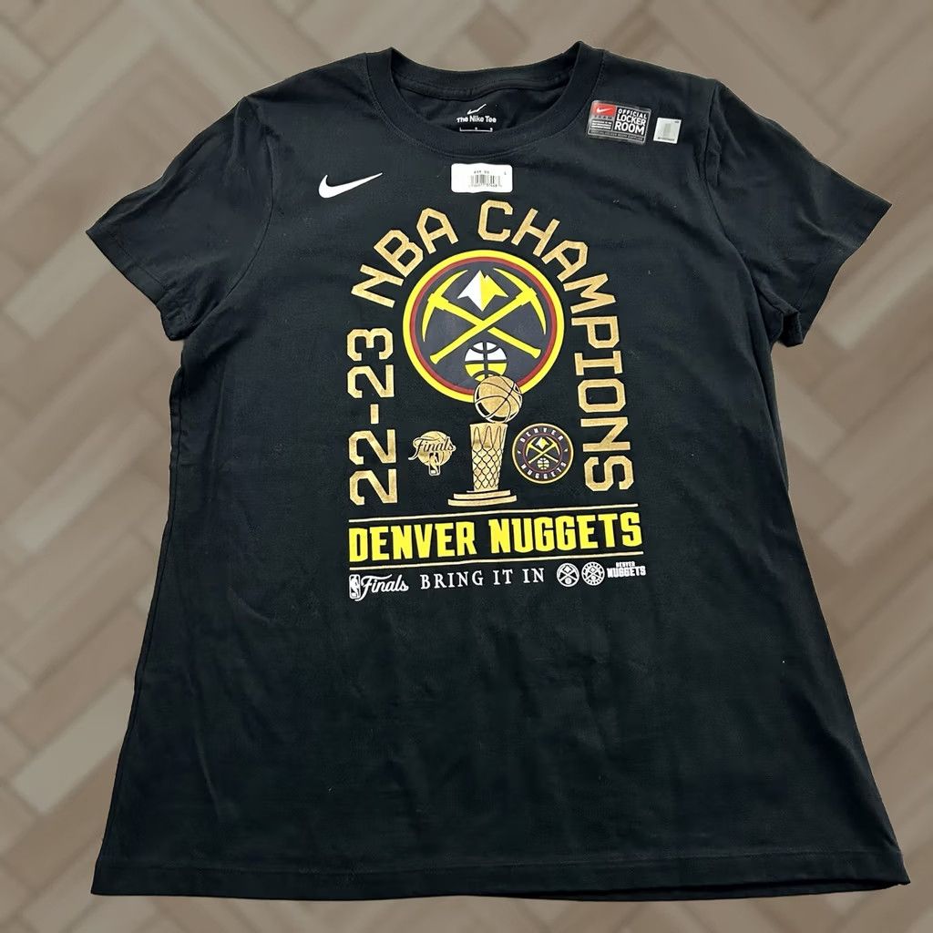 Nike NEW Nike Denver Nuggets NBA Champs Short Sleeve Shirt Womens Large Black 5 Size L / US 10 / IT 46 - 1 Thumbnail