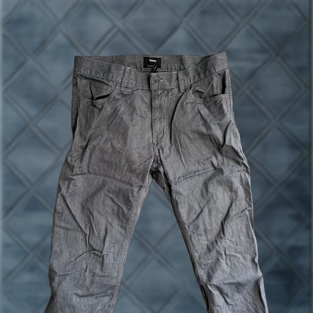 Theory Theory Mens Slim Fit Chino Pants Gray 32x28 Pants Men Slim Gray 32 28 Straight 5 Pocket Button Zip Shirt/ trousers? Size US 32 / EU 48 - 1 Thumbnail