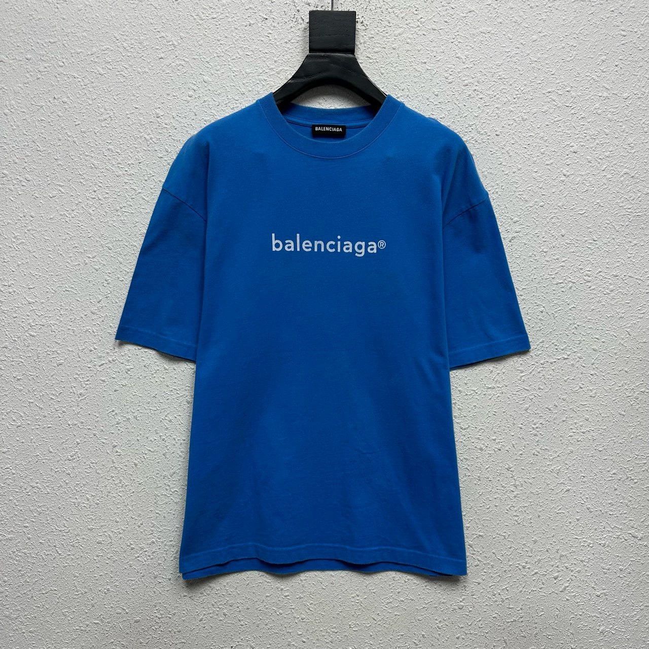 Balenciaga balenciaga logo oversized t-shirt in blue Size US S / EU 44-46 / 1 - 1 Thumbnail