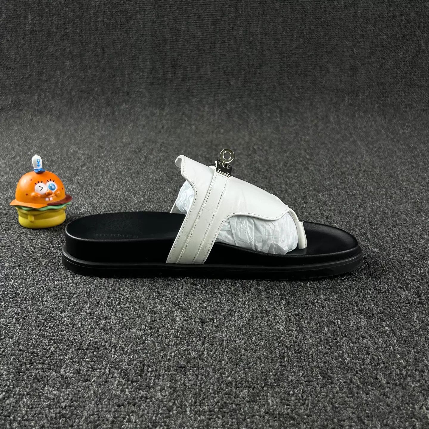 Hermes HERMES kelly slide 37 black white silver buckle Size US 6.5 / IT 36.5 - 4 Thumbnail