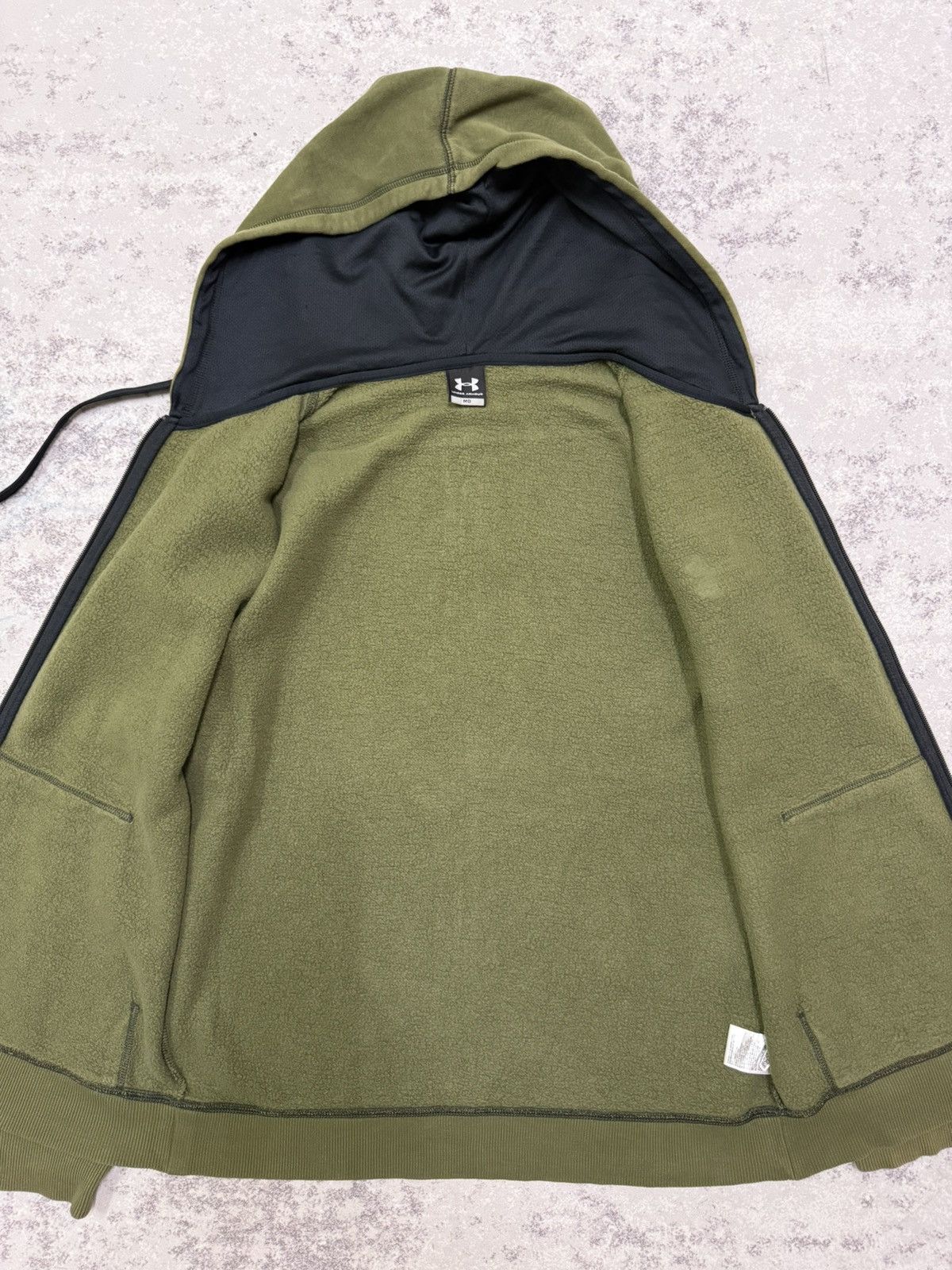 Under Armour Under Armour Olive Green Zip Up Sweater Hoodie Size US M / EU 48-50 / 2 - 8 Thumbnail