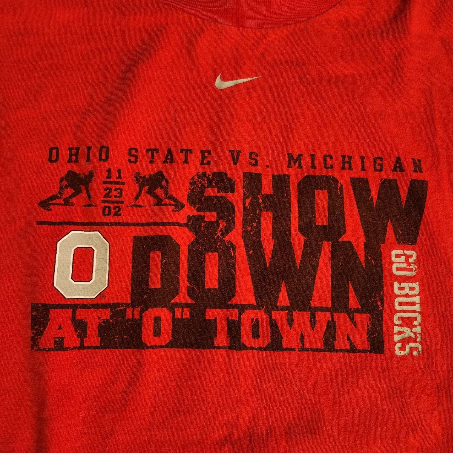 Nike VINTAGE Nike Ohio State vs Michigan Football T-Shirt Long Sleeve Large Red Mens L Size US L / EU 52-54 / 3 - 3 Thumbnail