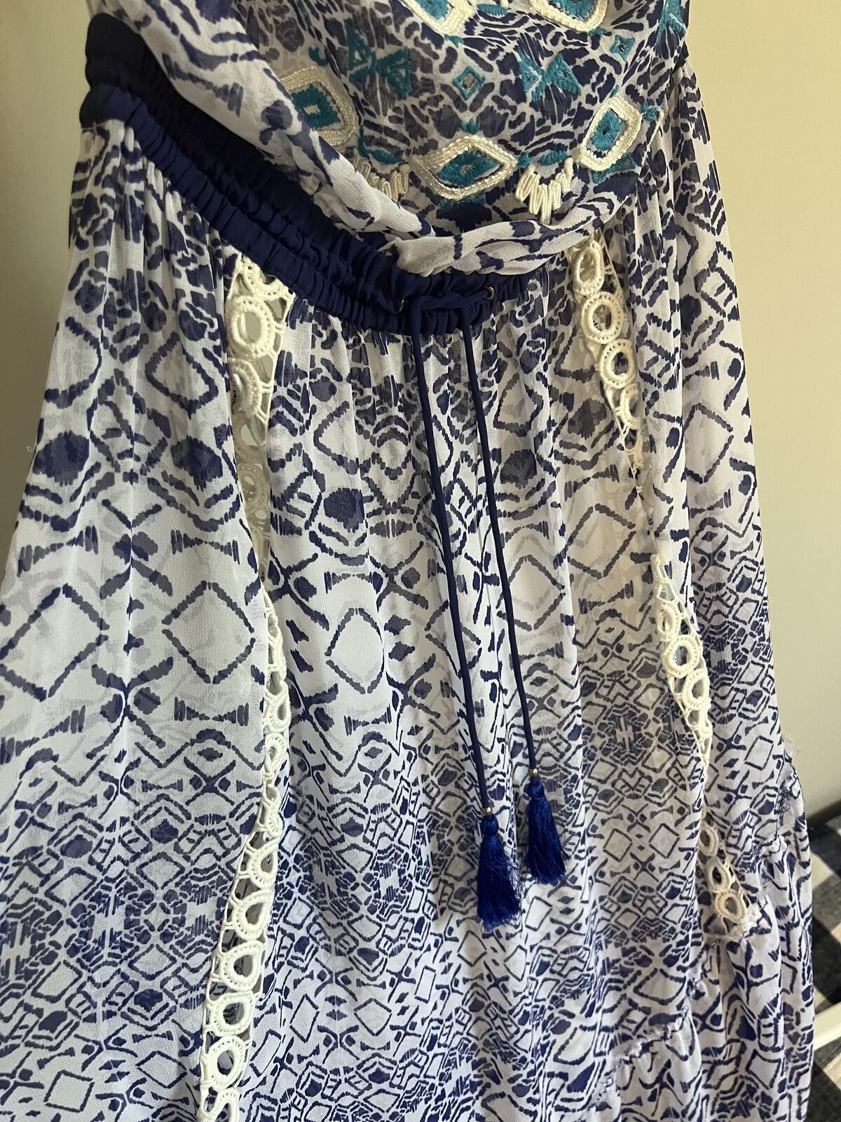 Ramy Brook Ramy Brook Blue/White Luana Marina Midi Cover Up Dress Size M / US 6-8 / IT 42-44 - 6 Thumbnail