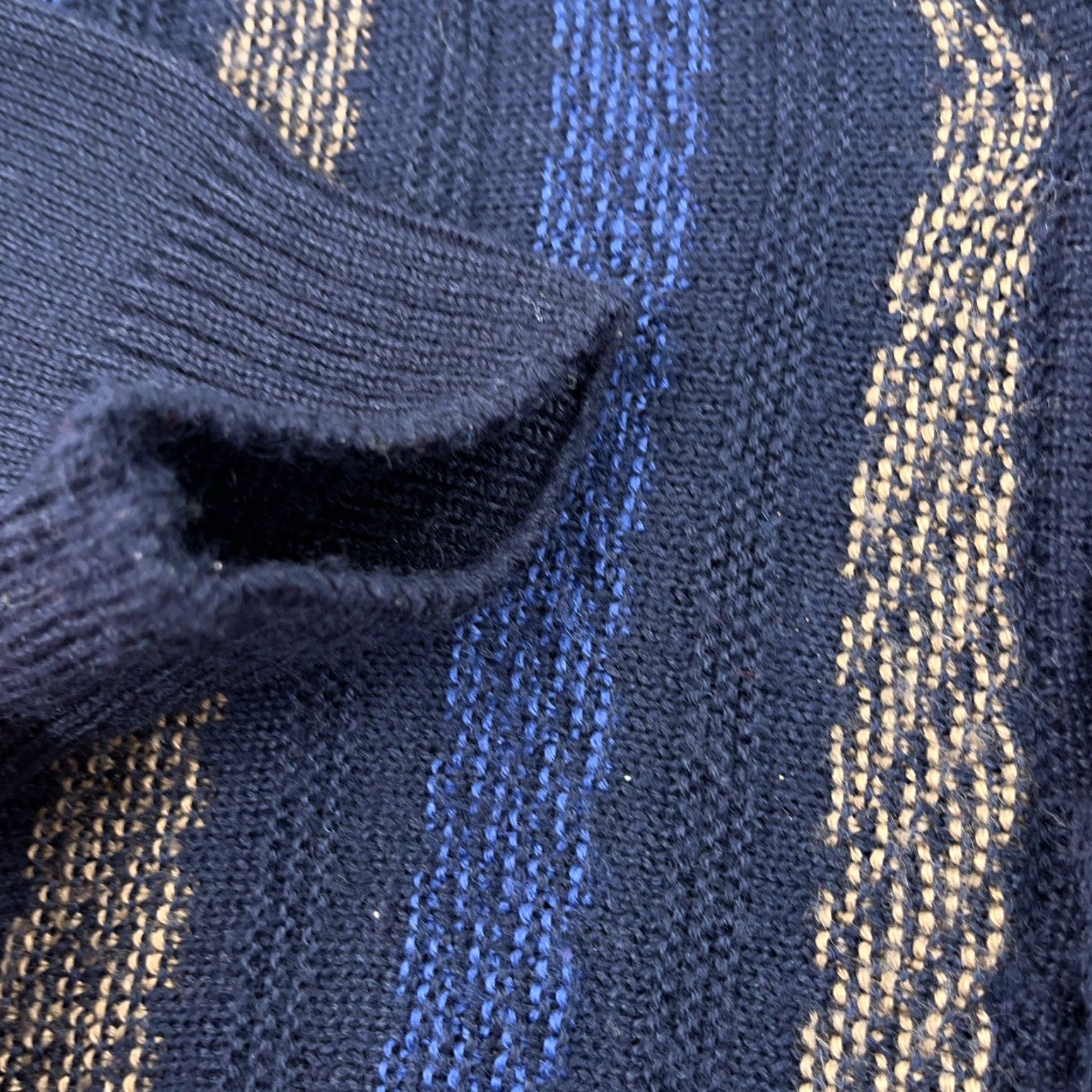 Vintage VINTAGE Cellinni Cardigan Sweater Men XL Blue Wool Knit Striped 90s Classic Cardigan Mens XL Blue Knit-Top Sweater Size US XL / EU 56 / 4 - 3 Thumbnail