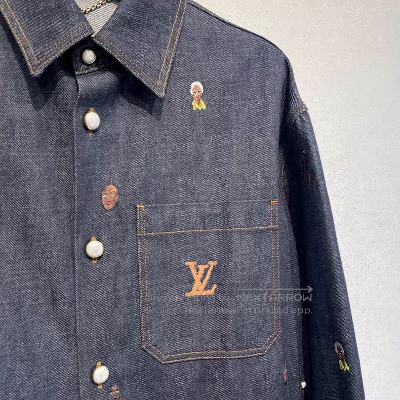 Louis Vuitton Louis Vuitton SS24 monogram logo embroidered denim shirt Size US S / EU 44-46 / 1 - 3 Thumbnail