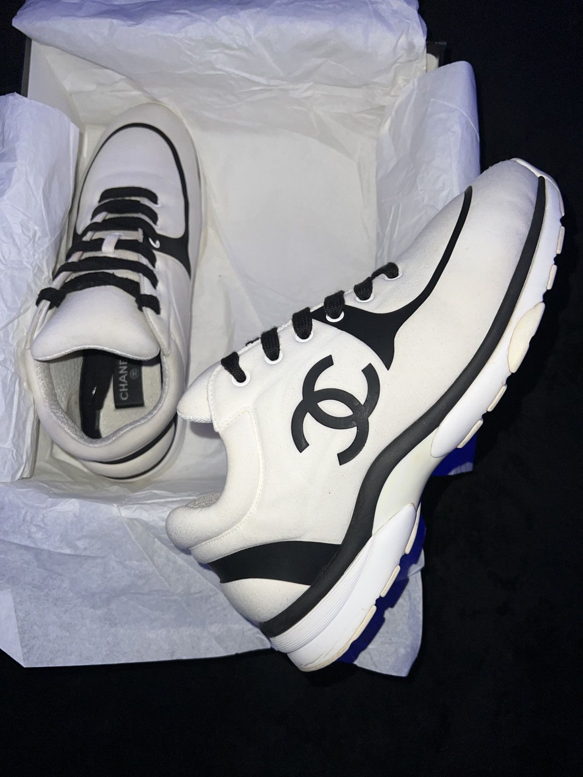 Chanel Chanel CC Trainer “White/Black” Size US 11 / EU 44 - 6 Thumbnail