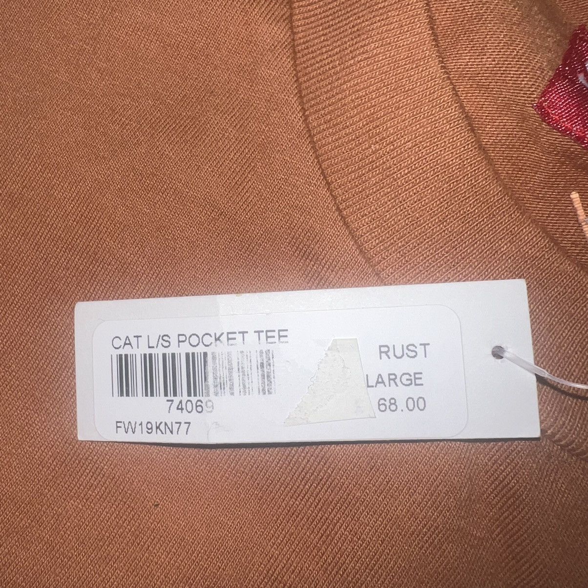 Supreme Supreme Cat L/S Pocket Tee Rust Size: L Size US L / EU 52-54 / 3 - 4 Thumbnail