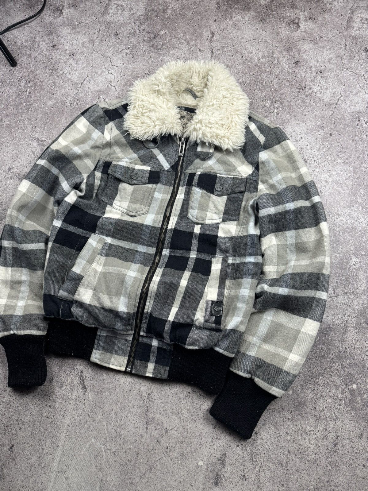 Fox Racing 00’S FOX RACING FUR Y2K BOMBER JACKET JAPANESE LGB STYLE Size S / US 4 / IT 40 - 2 Thumbnail