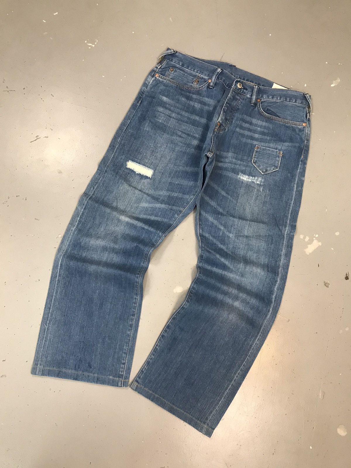 Japanese Brand × Vintage Vintage Evisu salvage seagull embroidered denim Size US 36 / EU 52 - 3 Thumbnail
