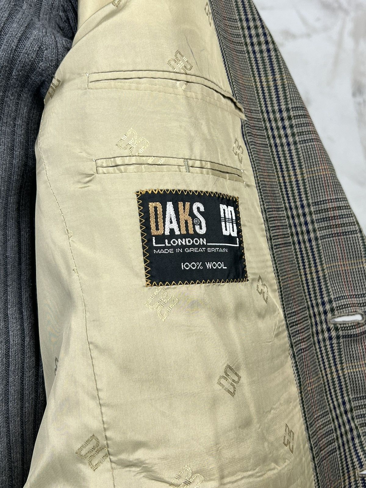 DAKS Vintage Daks London Plaid Wool Blazer Jacket Size L - XL 44L Size 44L - 9 Thumbnail