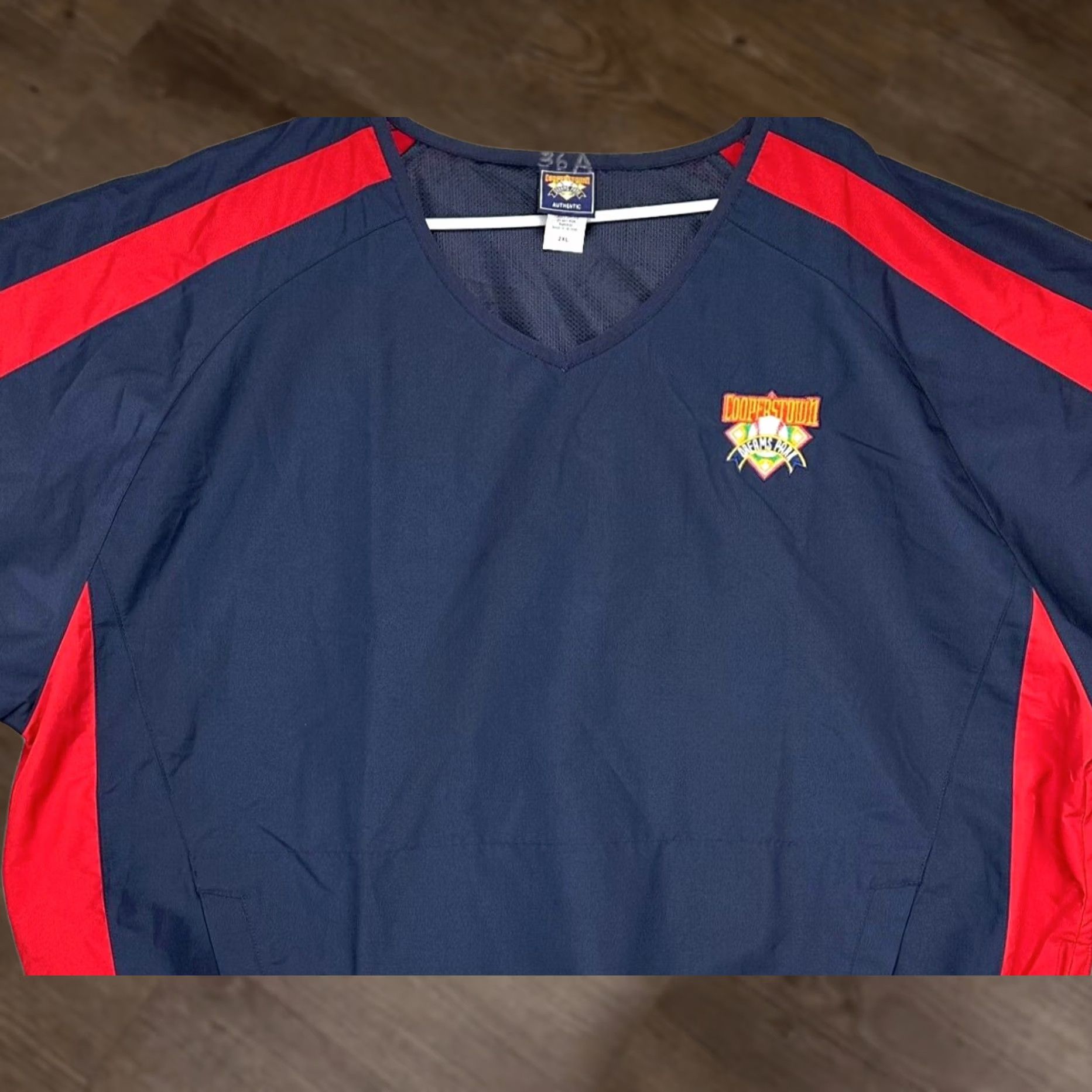 Vintage Cooperstown Jacket Mens 2XL Navy Red Windbreaker Lightweight Vented Pullover Size US XXL / EU 58 / 5 - 1 Thumbnail