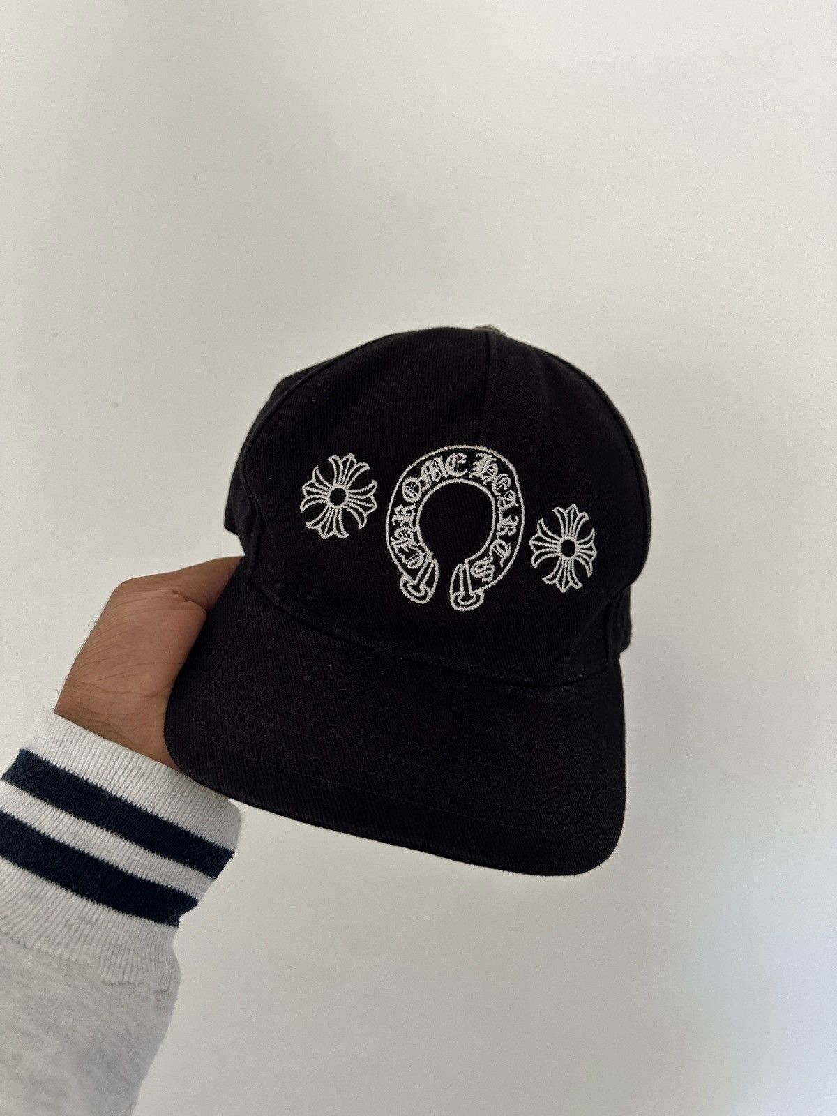 Chrome Hearts Chrome Hearts Black Horseshoe Cross Cap | Grailed