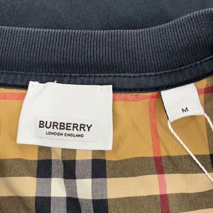 Burberry Burberry Black Plaid Panel Cotton T-Shirt Size US M / EU 48-50 / 2 - 5 Thumbnail