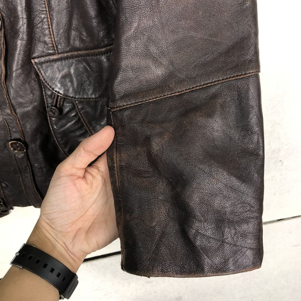 Japanese Brand 🔥VINTAGE GENUINE BIKER LEATHER JACKET KAREY CANIA JAPAN Size US M / EU 48-50 / 2 - 15 Thumbnail