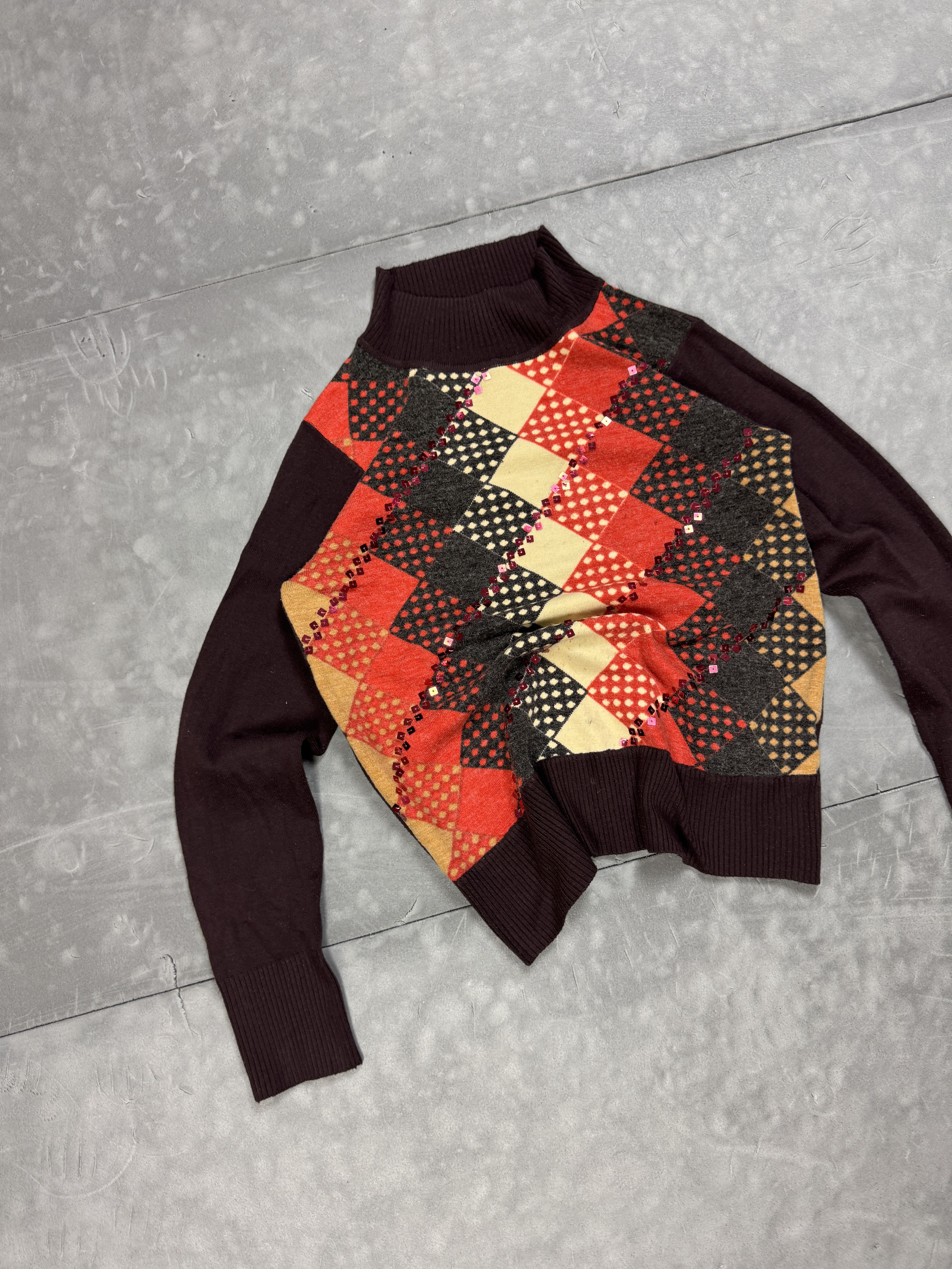 Vintage Vintage y2k diamond print sweater retro 90s 80s Size S / US 4 / IT 40 - 5 Thumbnail