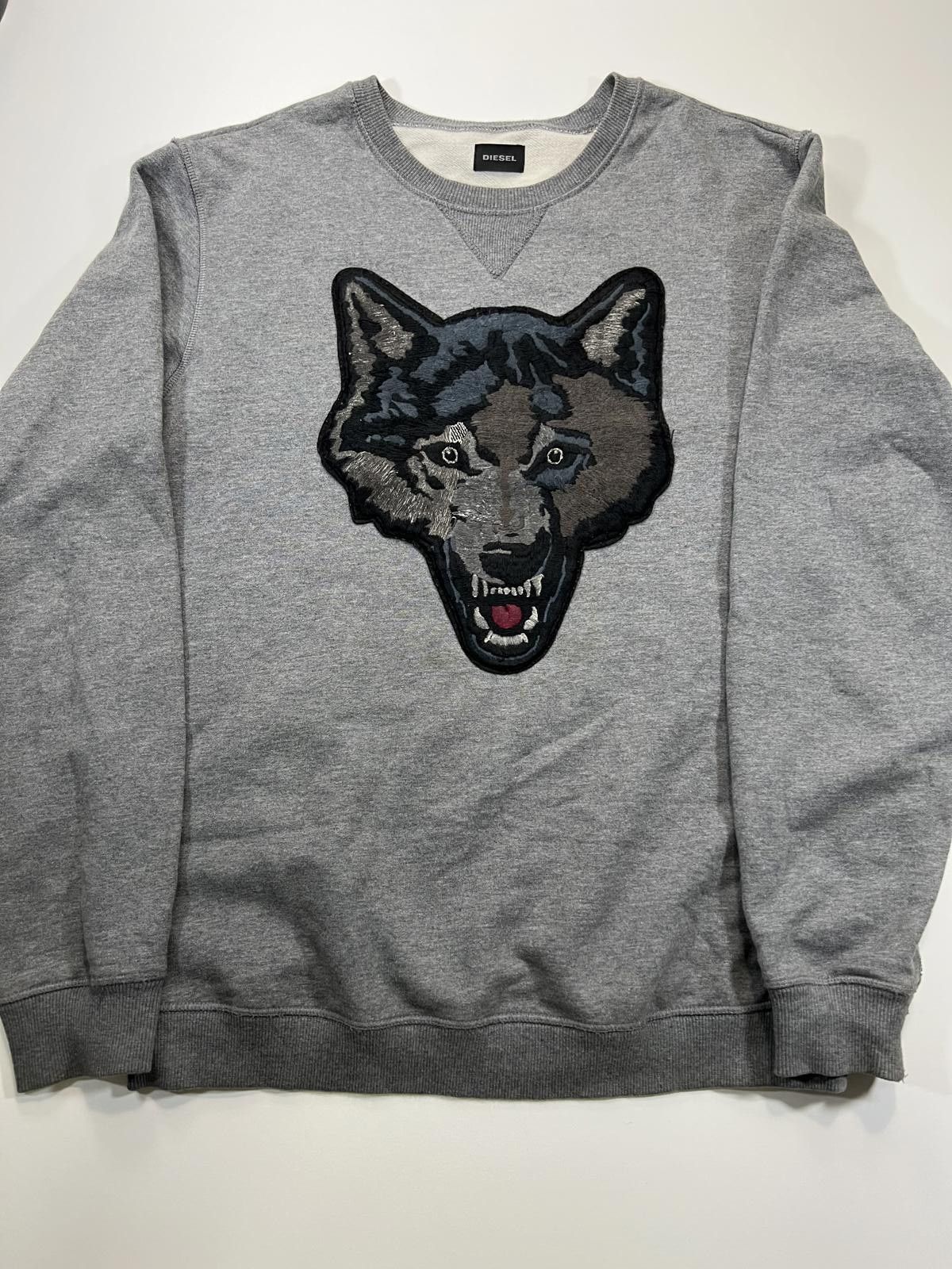 Diesel Diesel Men's Grey Sweatshirt with Wolf Patch Size US XL / EU 56 / 4 - 1 Thumbnail