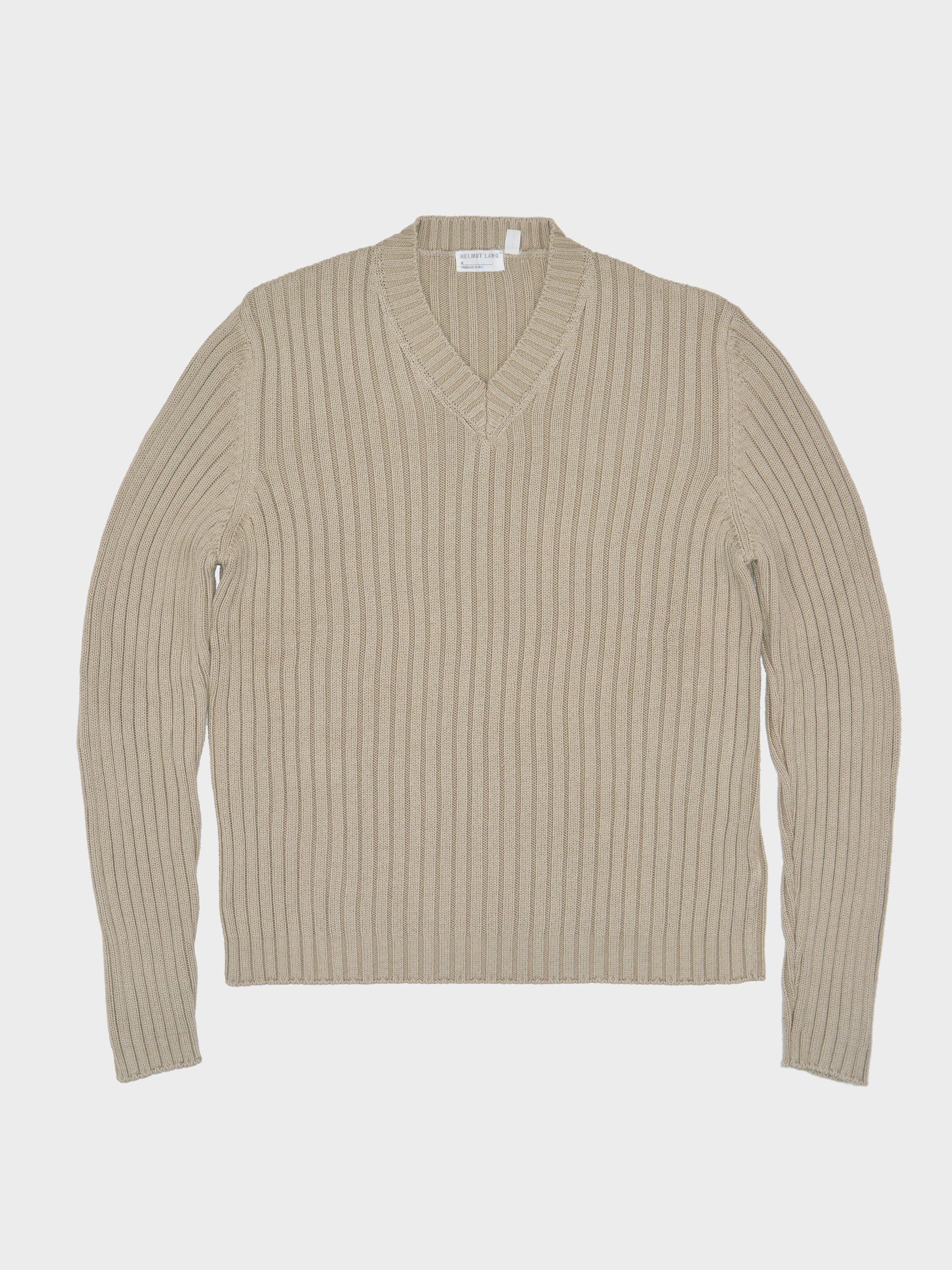 Helmut Lang A/W 1998 - ribbed knit V-neck sweater | Grailed
