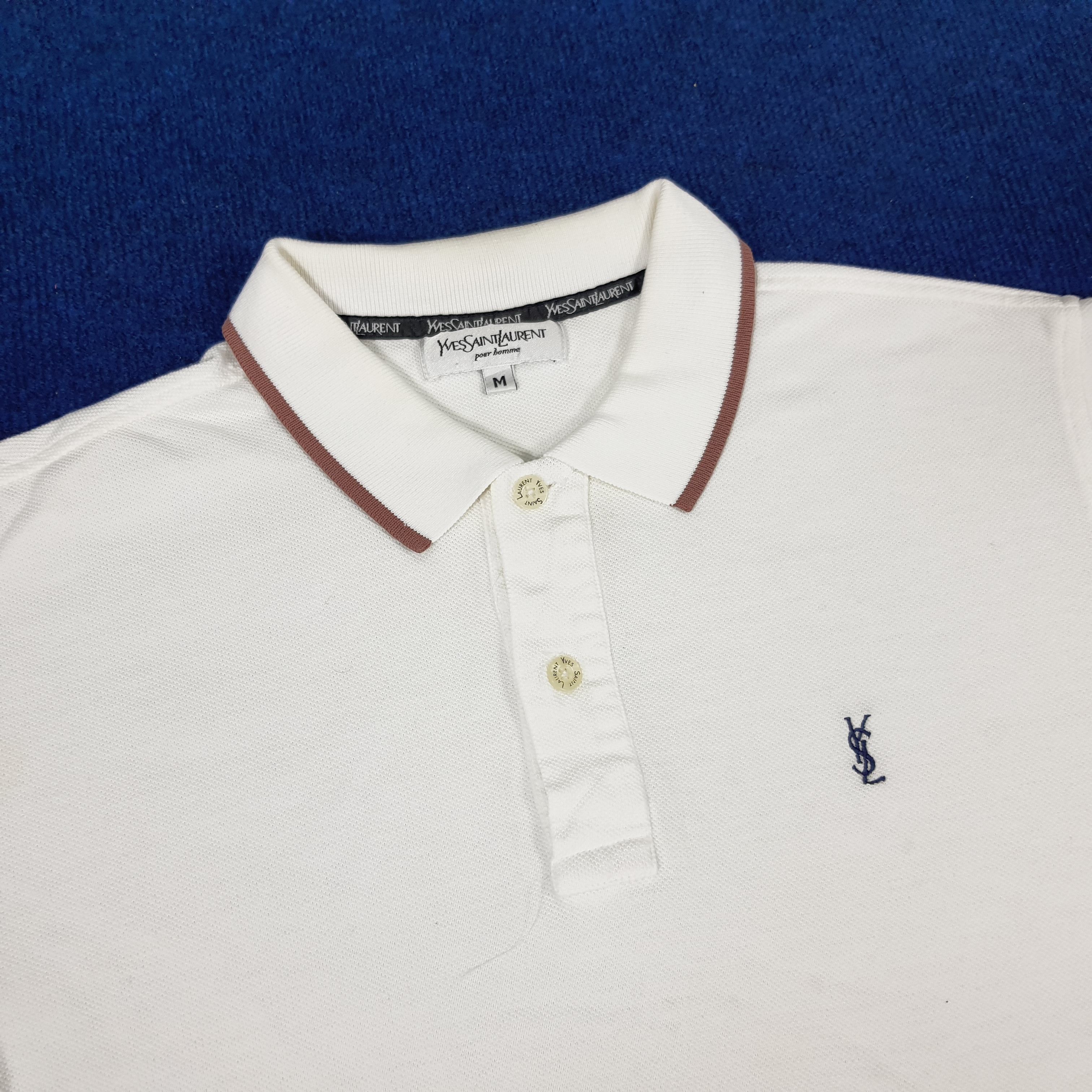 Vintage × Yves Saint Laurent Vintage Yves Saint Laurent YSL Designer Polo Shirt Size US M / EU 48-50 / 2 - 2 Thumbnail