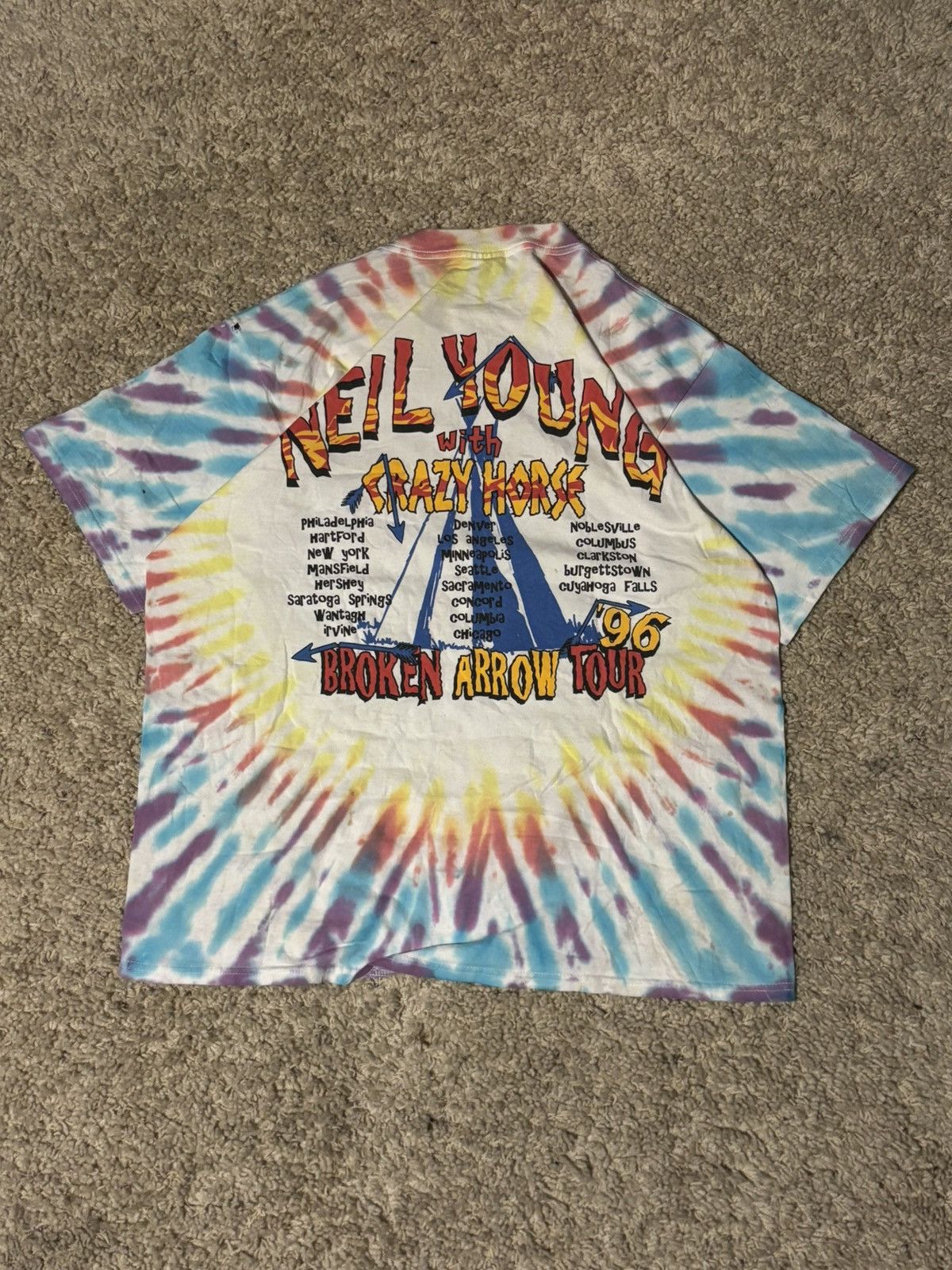 Band Tees × Vintage Vintage 1996 Neil Young Tour Tee Size US XL / EU 56 / 4 - 2 Thumbnail
