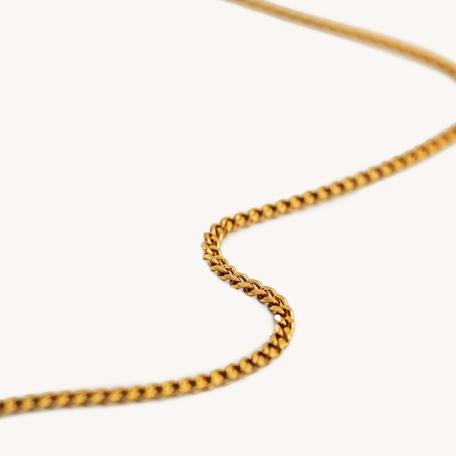 Sterling Silver NEW 14 Gold Plated 18” Chain Cuban Link Diamond Cut Necklace Size ONE SIZE - 15 Thumbnail